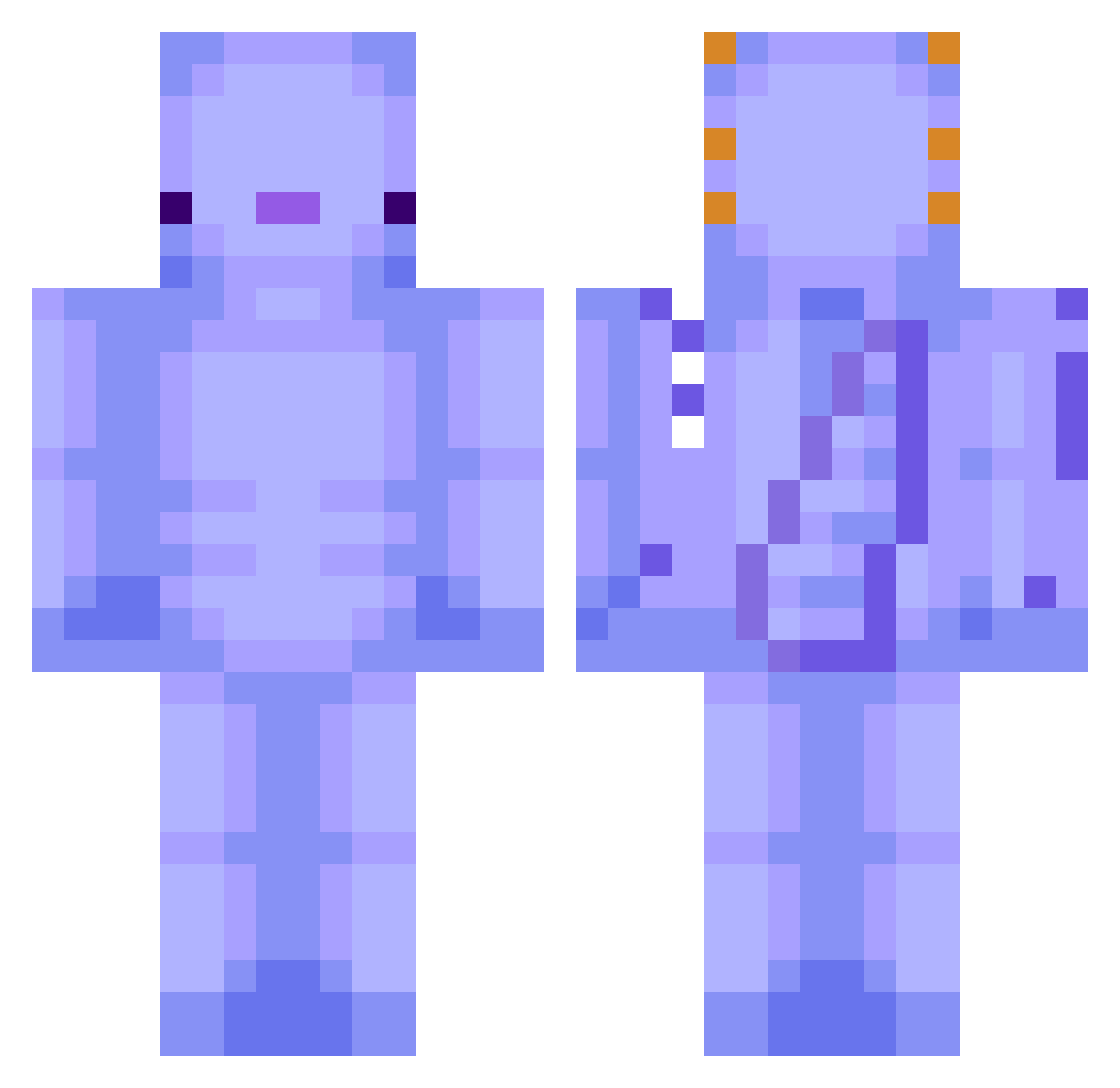 Smartypantsadj Minecraft skin, front and back view