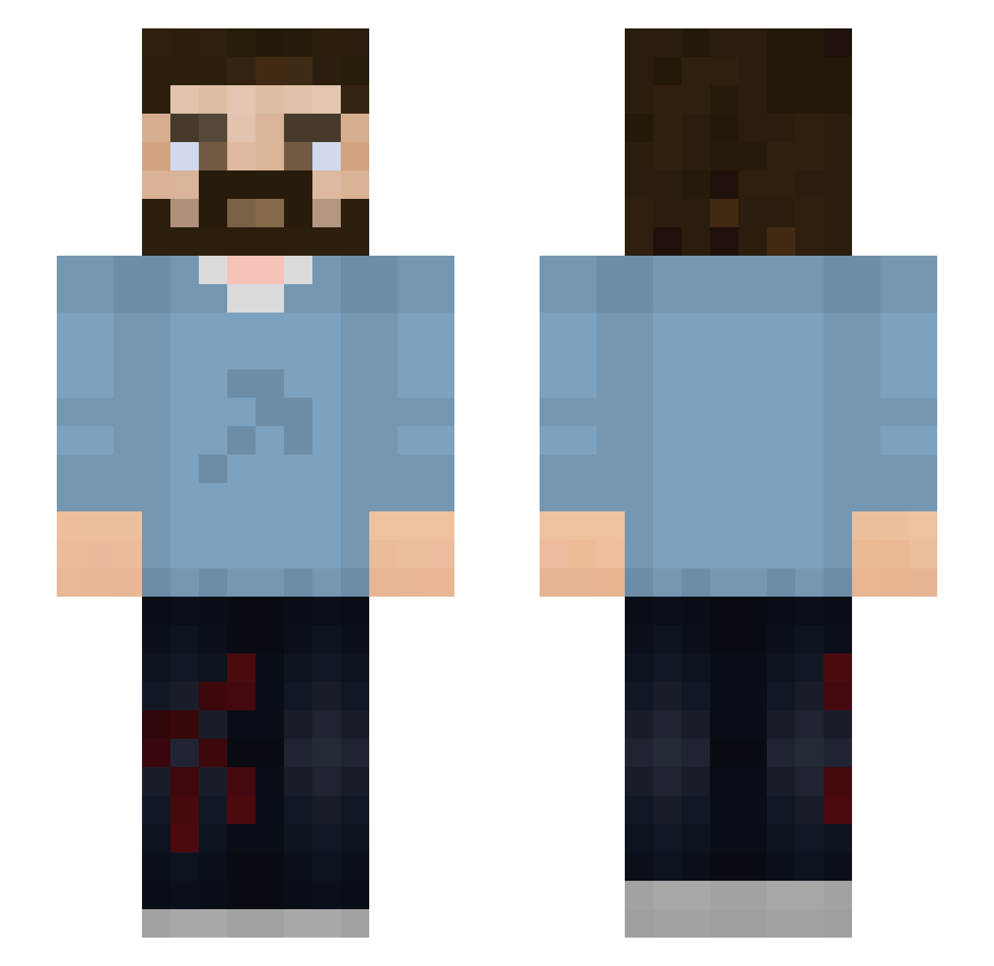MeerMika Minecraft skin, front and back view