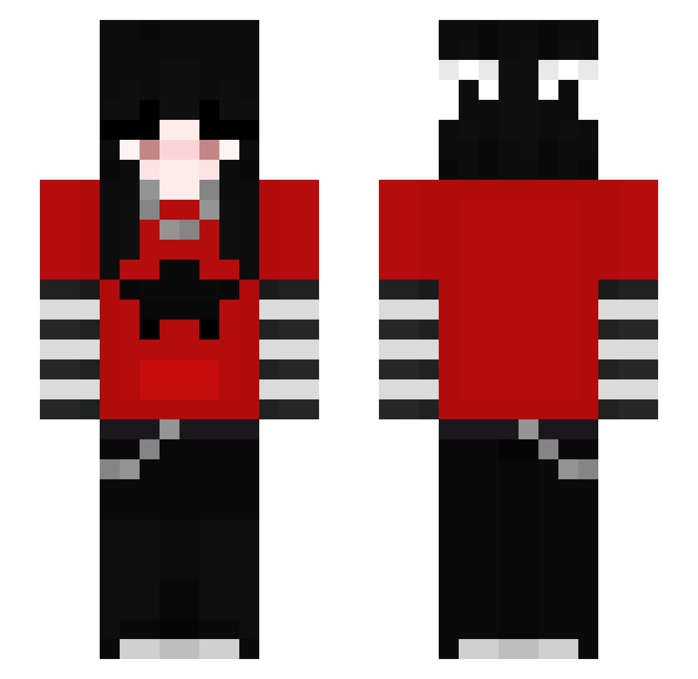 Aarvem Minecraft skin, front and back view