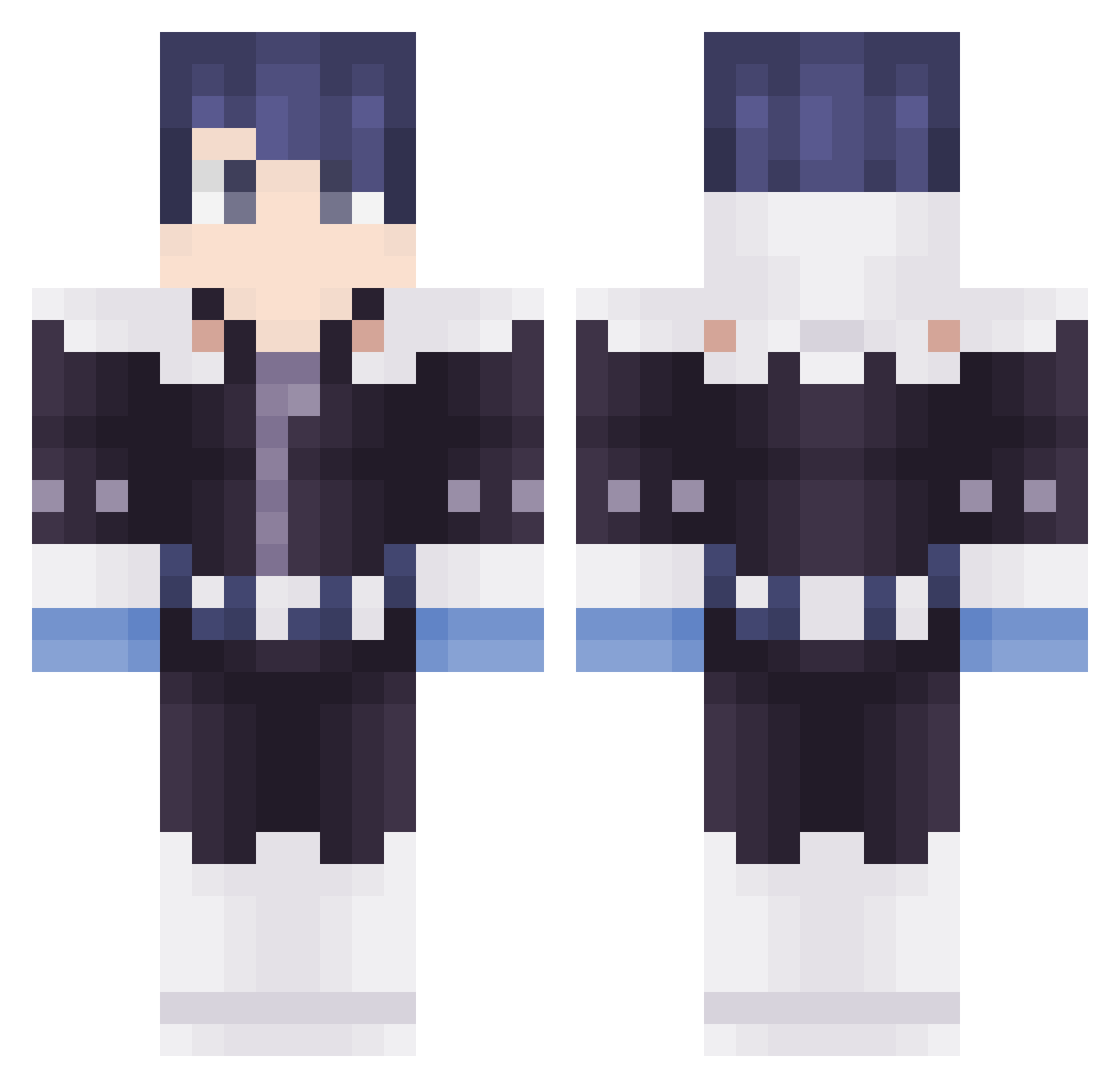Rox5tar01 Minecraft skin, front and back view