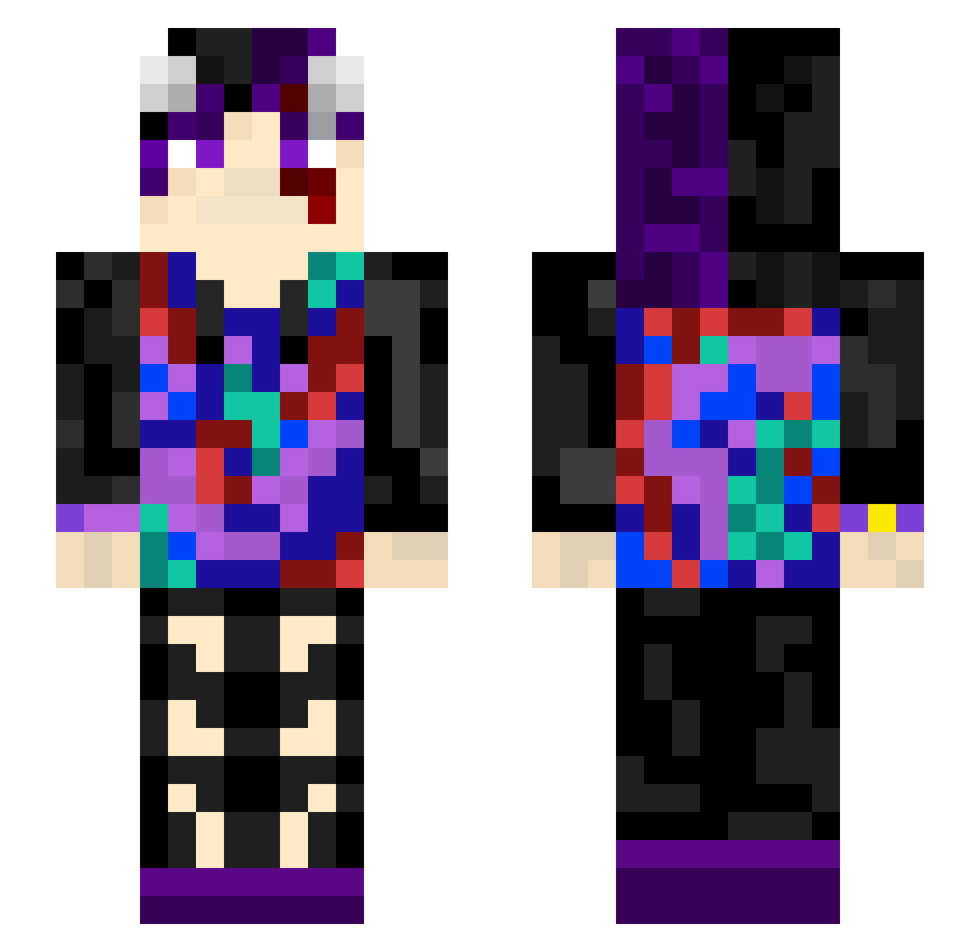 Exotic_FTW Minecraft skin, front and back view