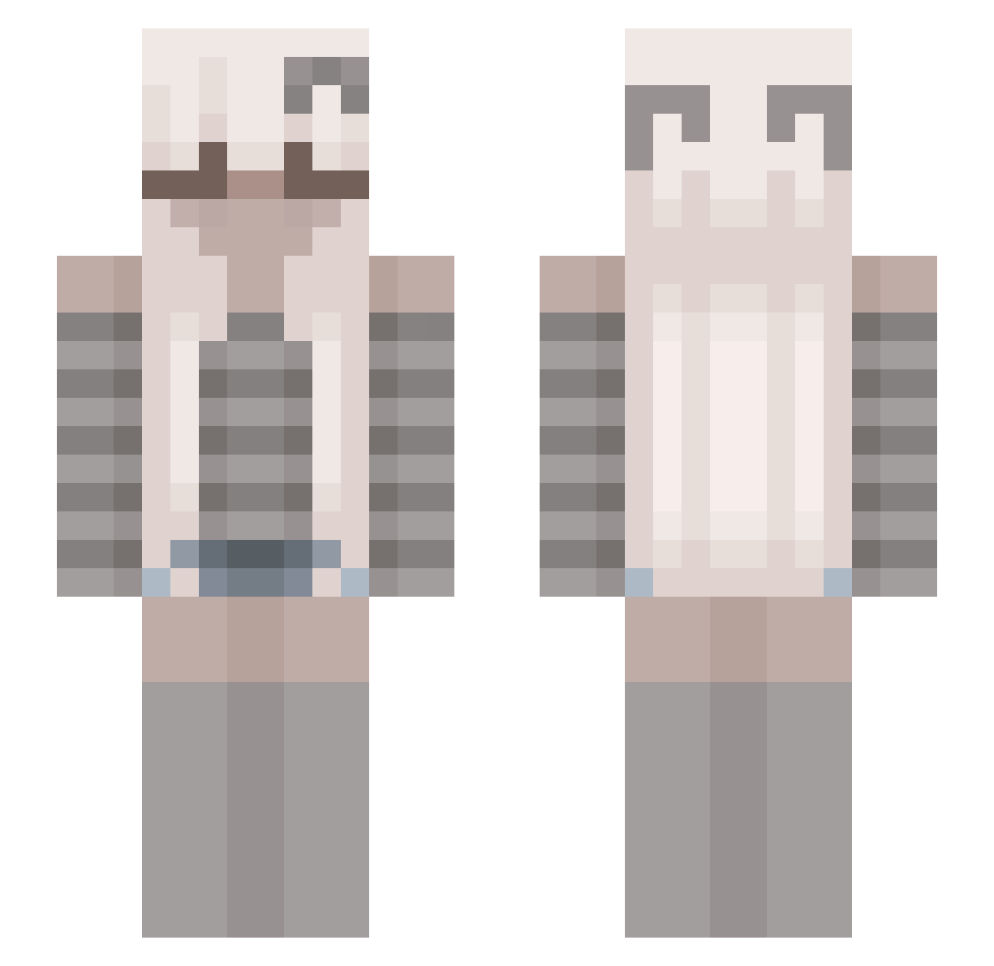 heartlxve Minecraft skin, front and back view