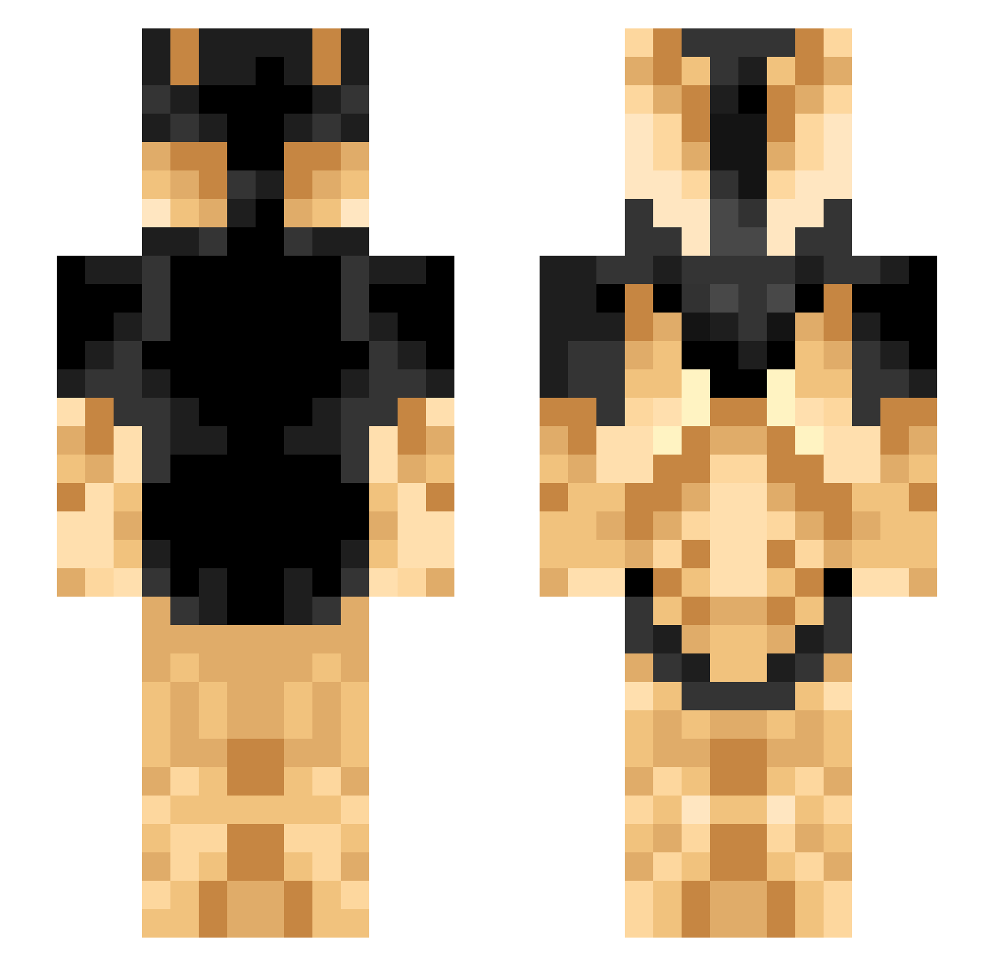 Indoicedragon Minecraft skin, front and back view