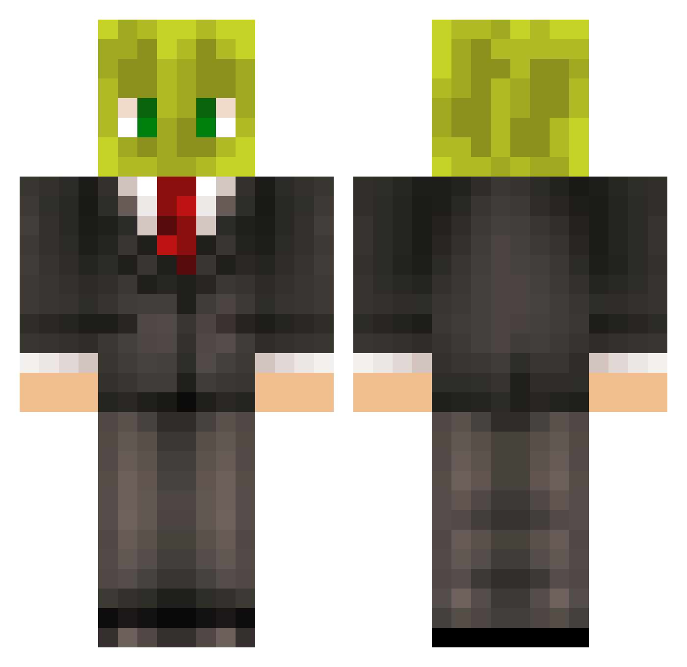 NotNotBrock Minecraft skin, front and back view