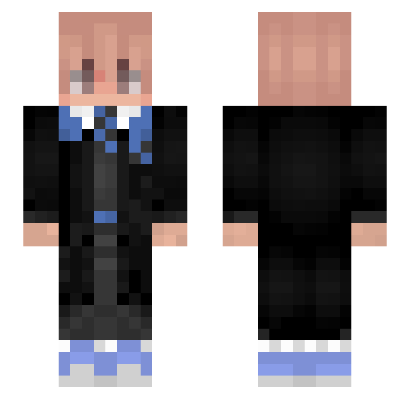 OkPanduh Minecraft skin, front and back view