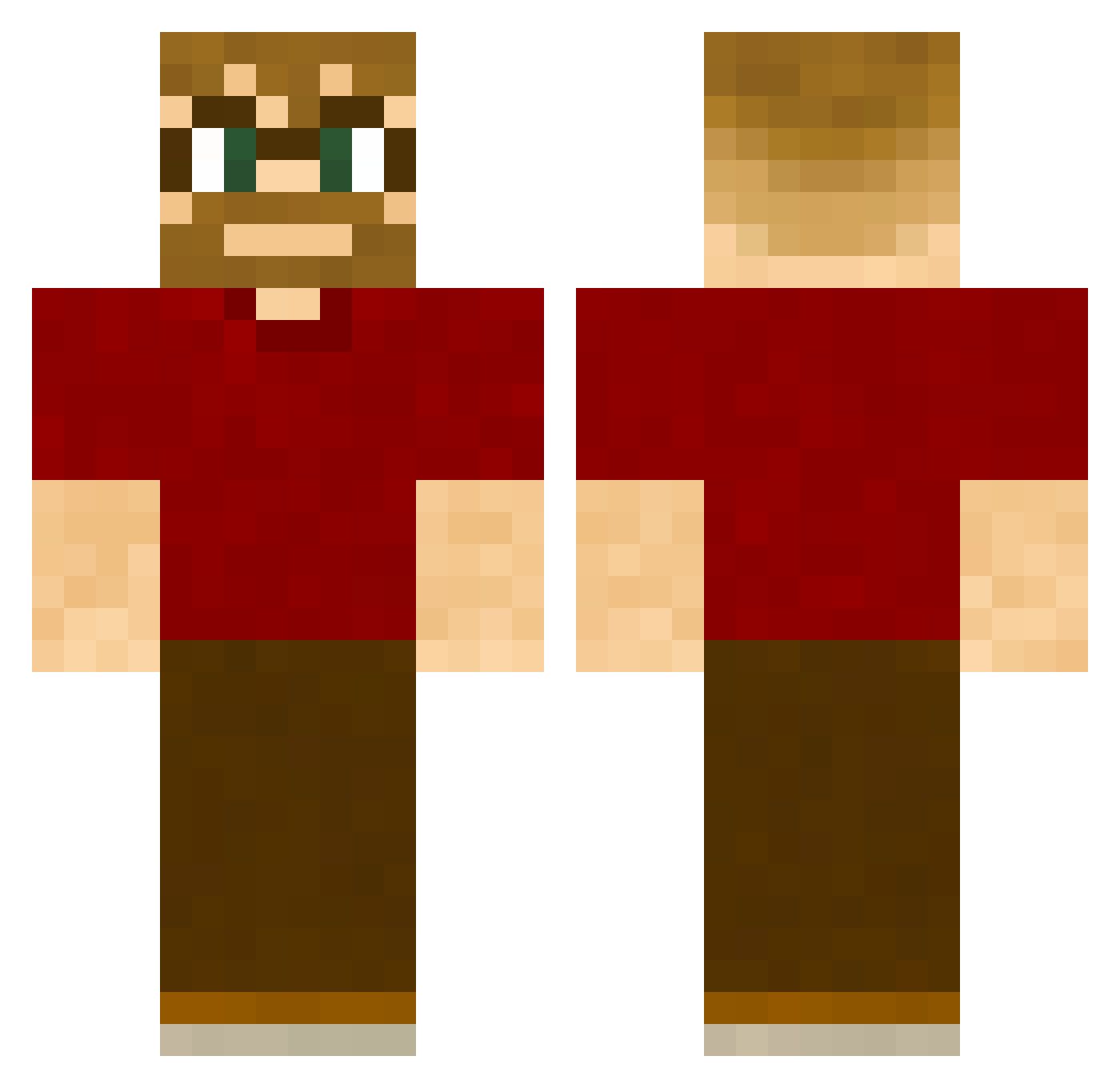 Arth666 Minecraft skin, front and back view