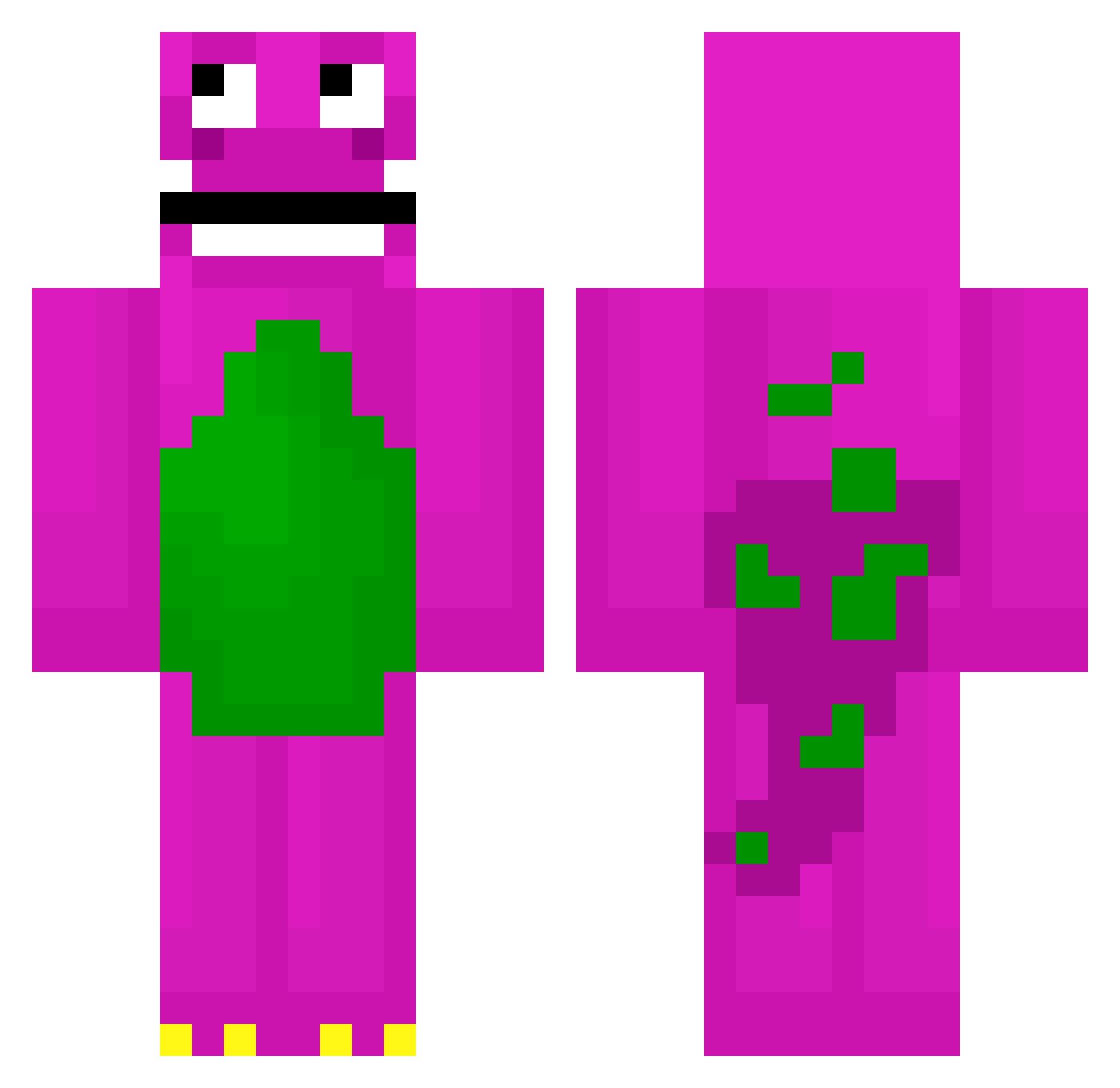 Physicorum Minecraft skin, front and back view