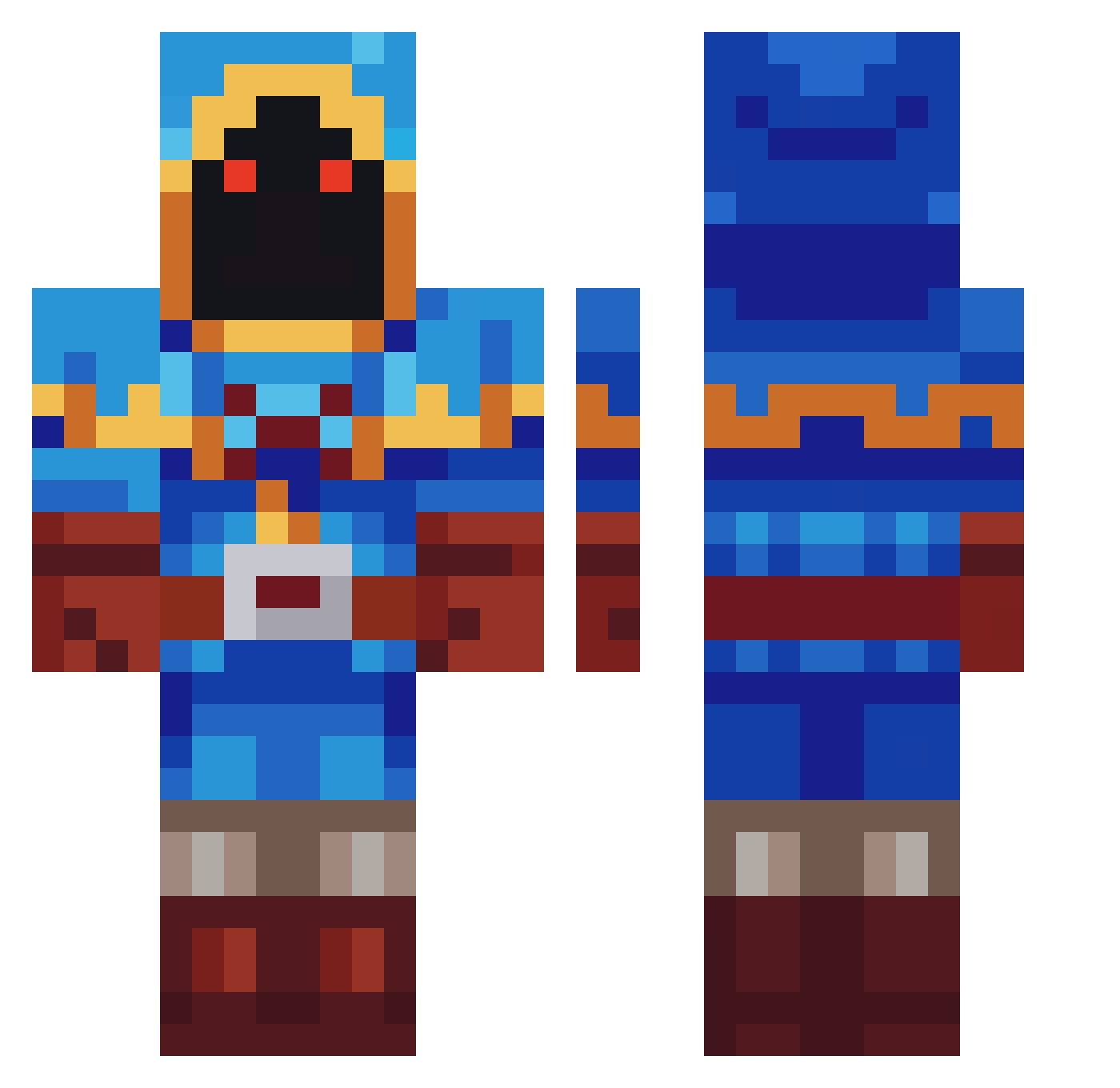 Kuzey1458 Minecraft skin, front and back view