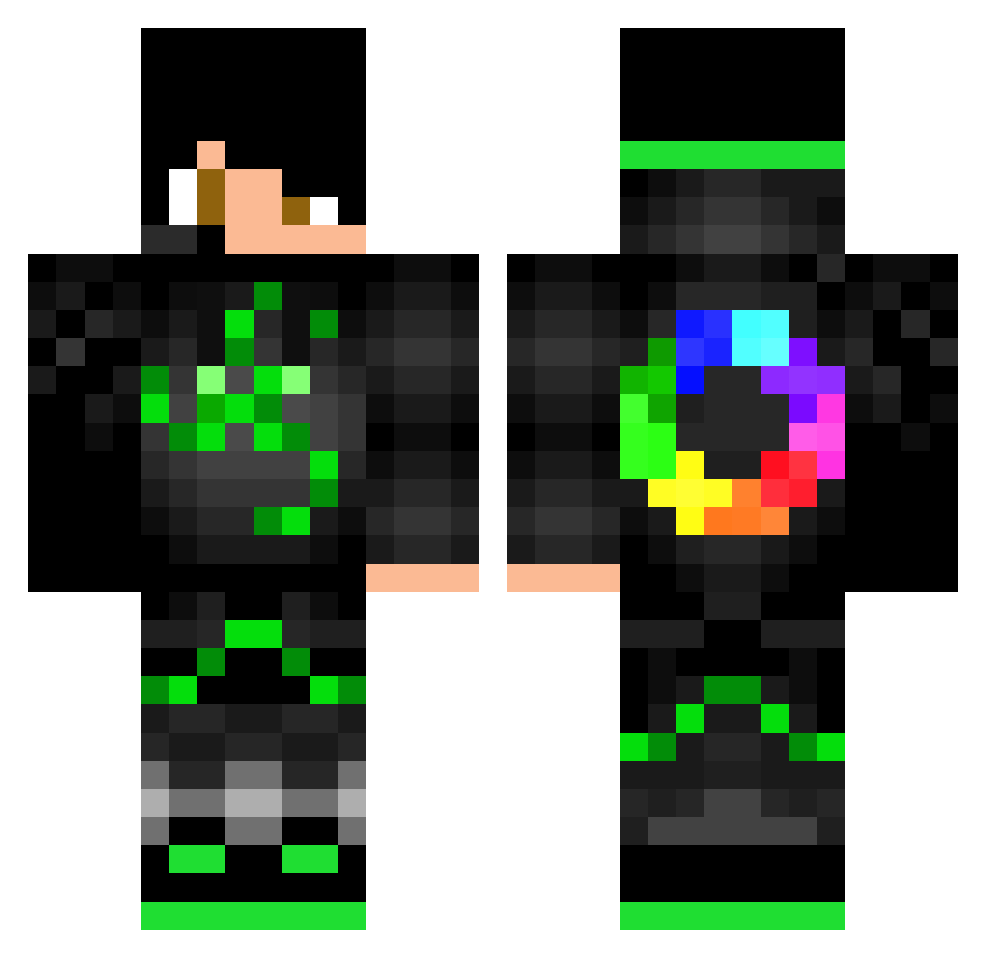 zKingzzz_YT Minecraft skin, front and back view