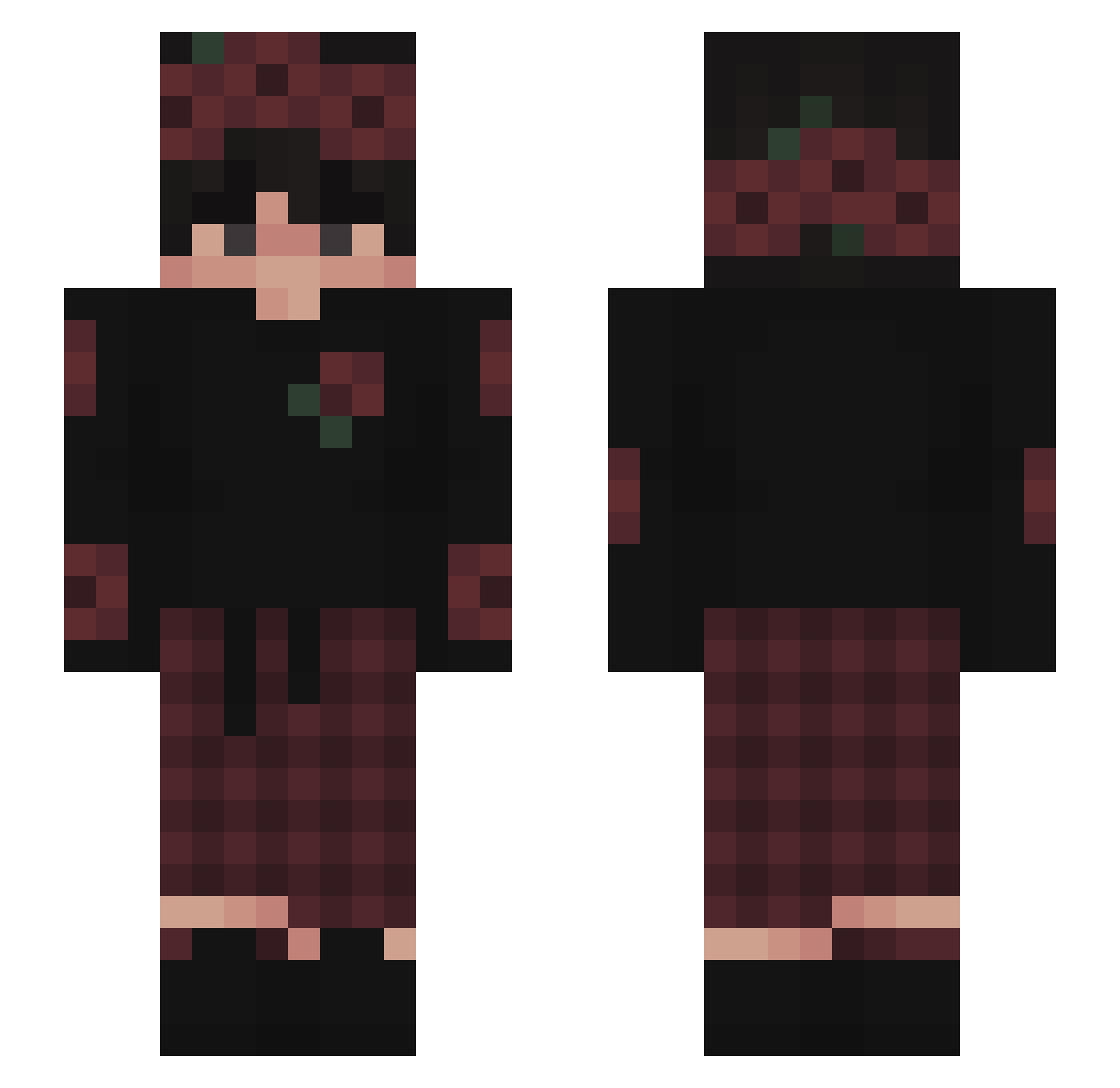 nche Minecraft skin, front and back view