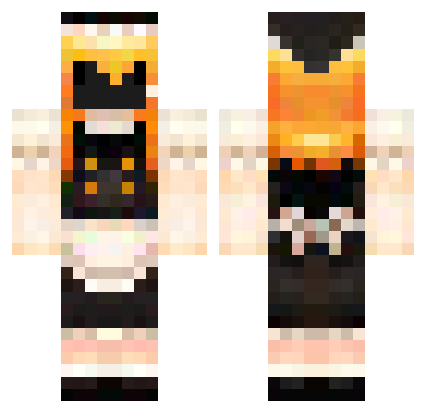 mimiryokucha Minecraft skin, front and back view