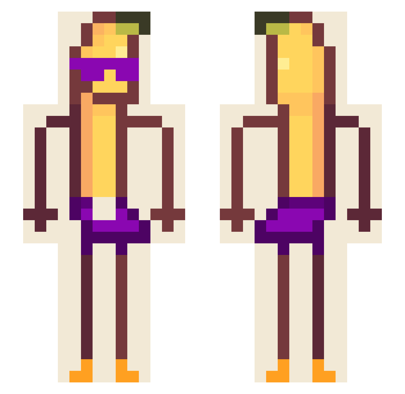 Mowl_Ester Minecraft skin, front and back view