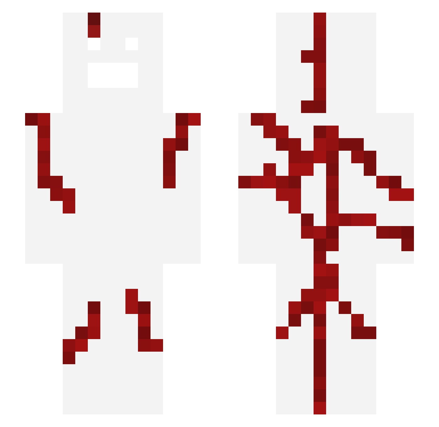 W00EED Minecraft skin, front and back view