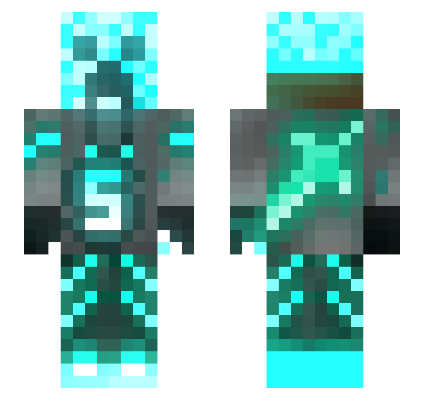 Thebicus77777777 Minecraft skin, front and back view