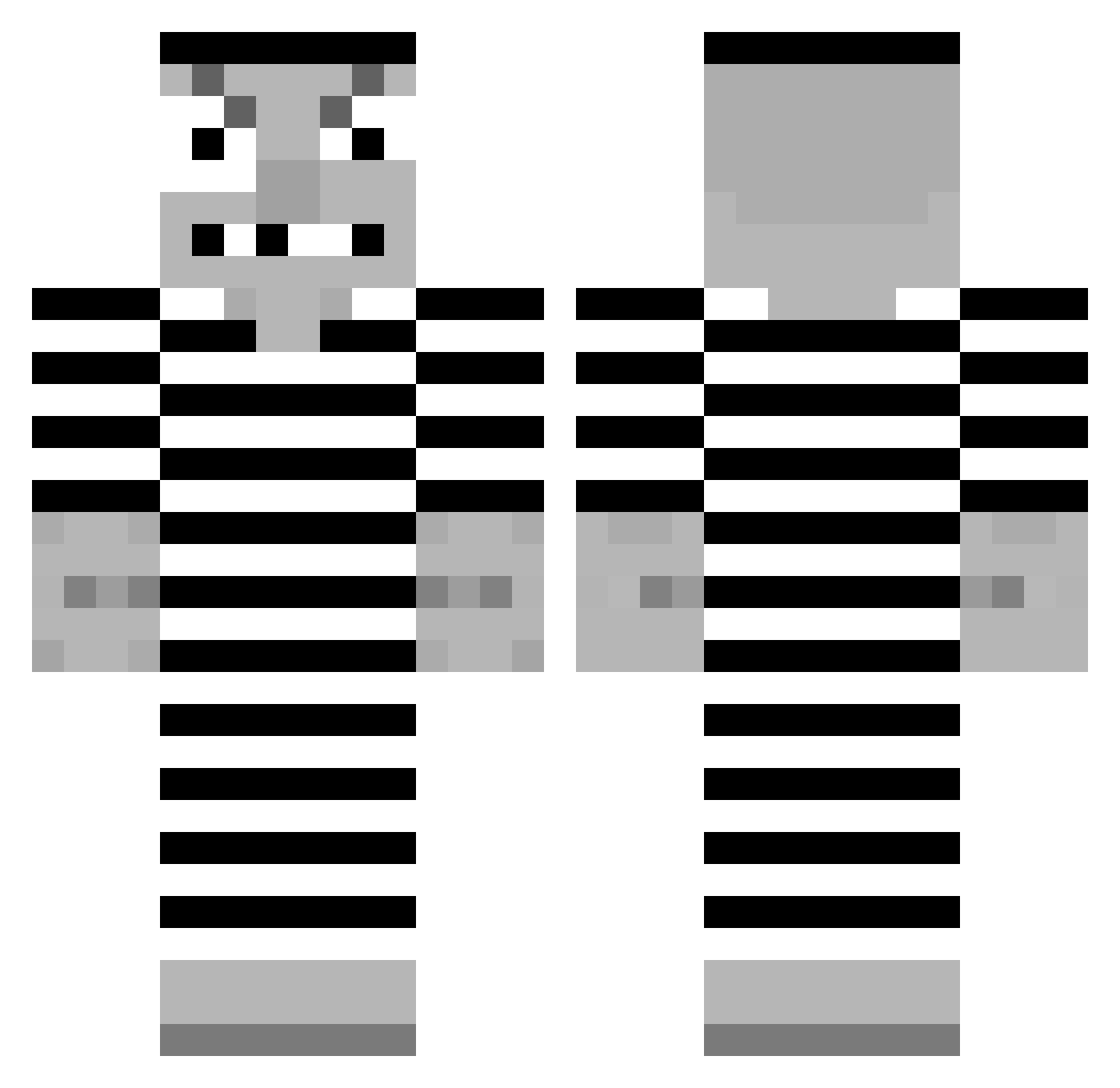 17Raze Minecraft skin, front and back view