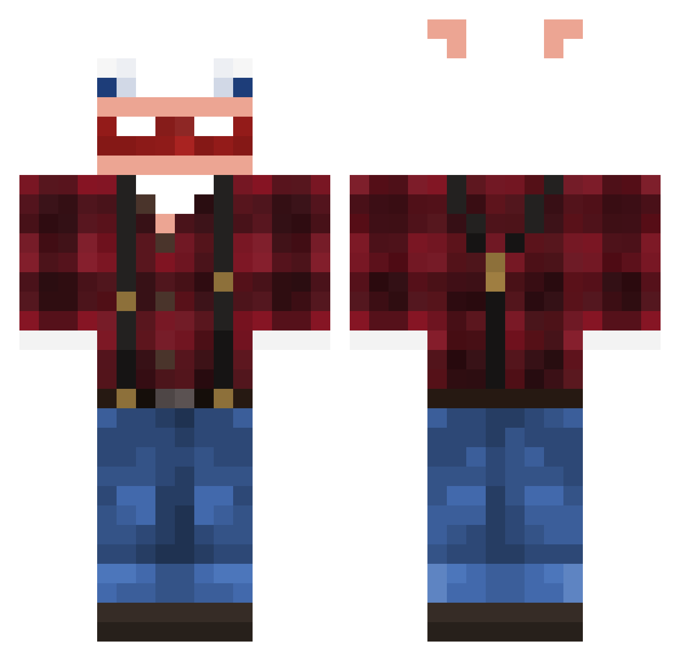 Monty550 Minecraft skin, front and back view