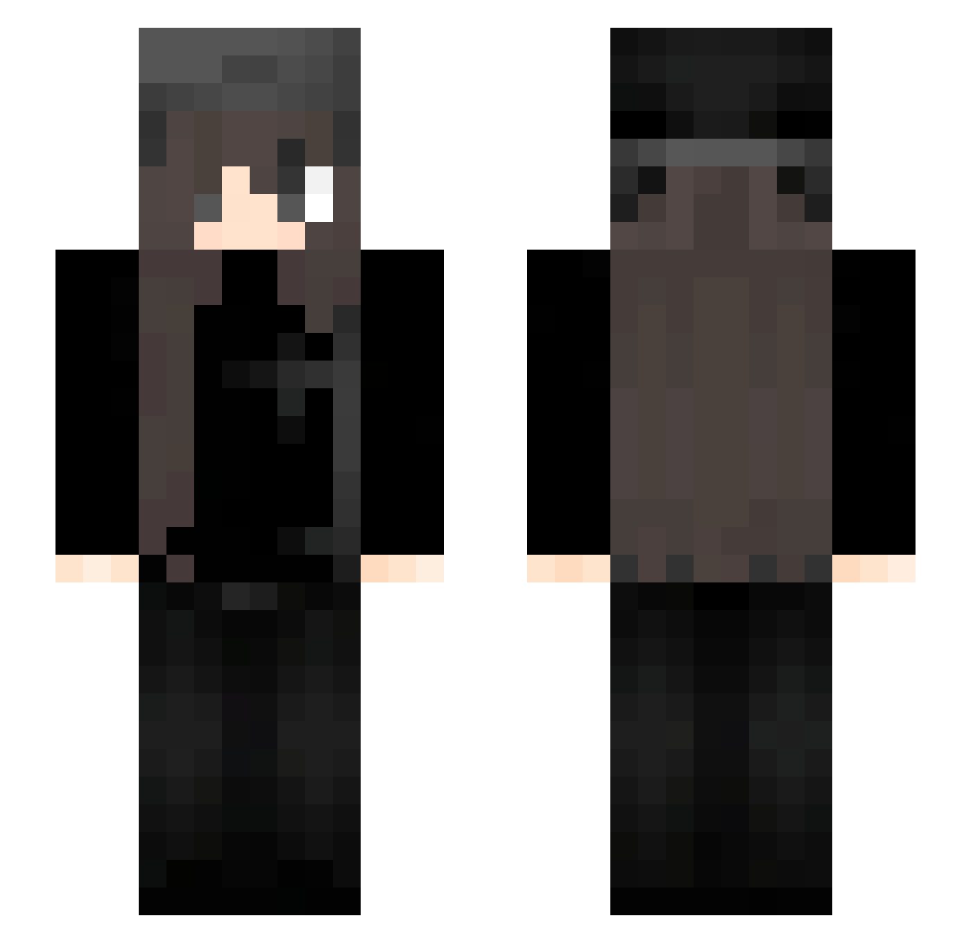 yayavei Minecraft skin, front and back view