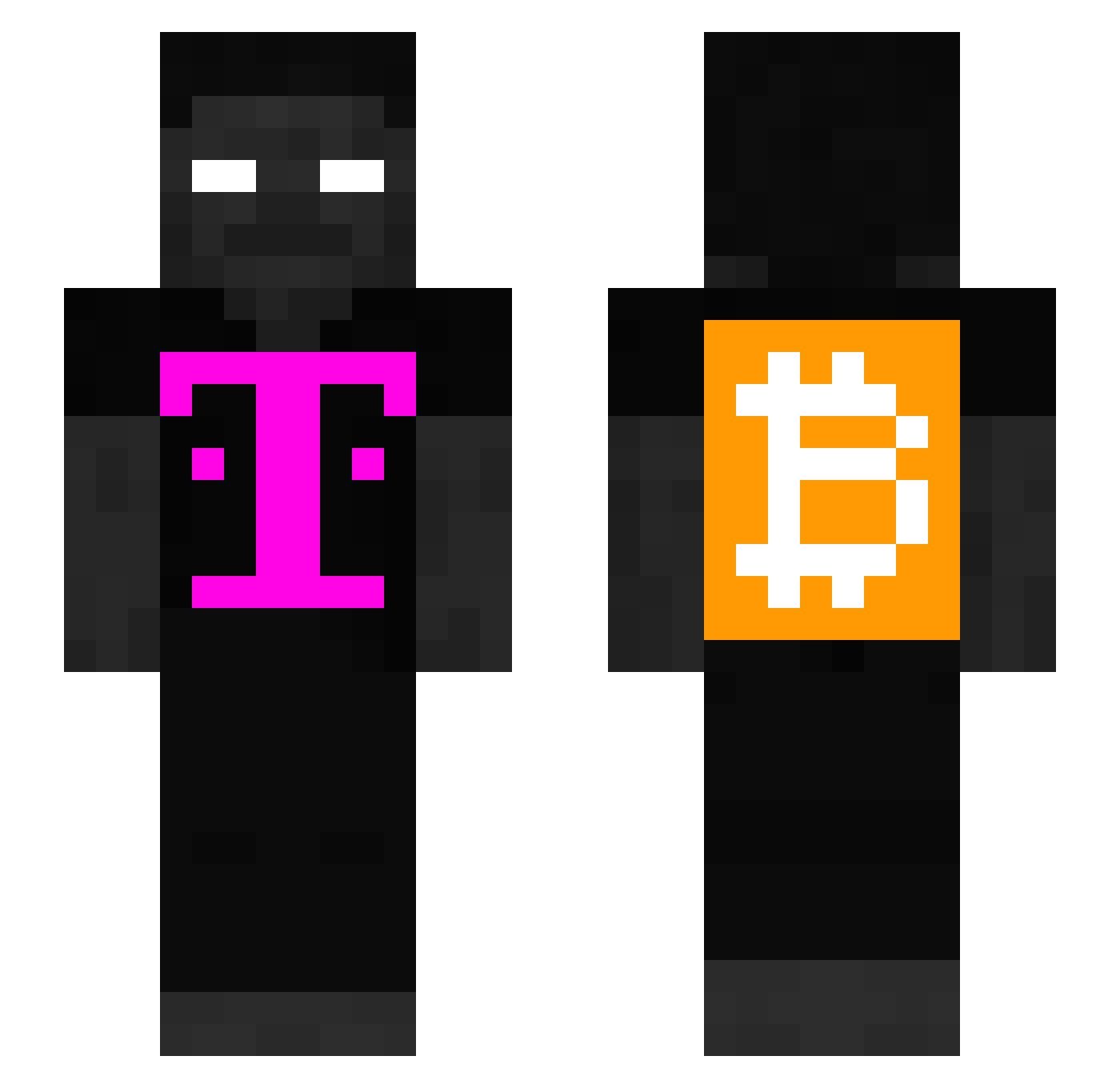 kityukfc Minecraft skin, front and back view