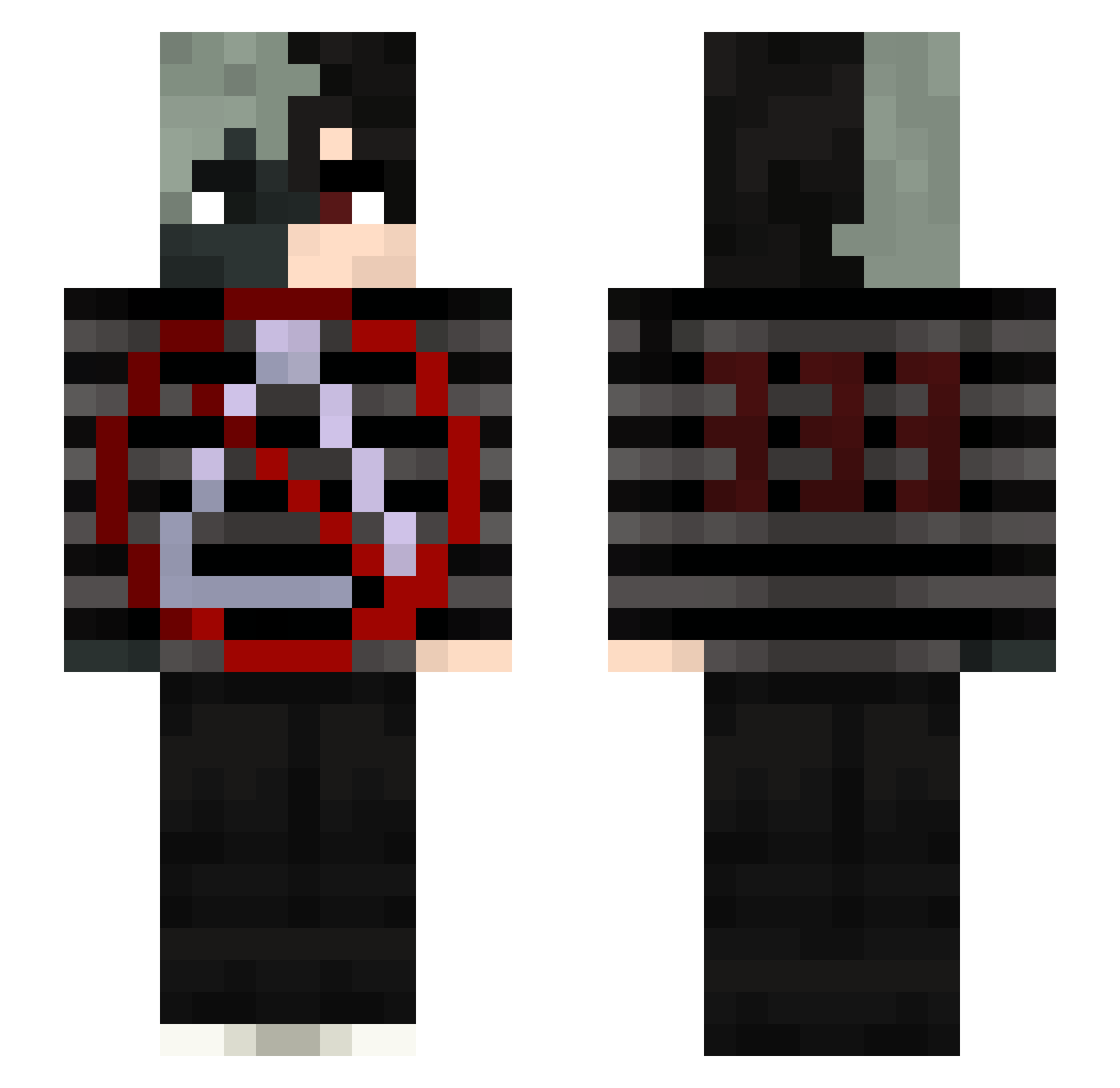 bezdarn0stb Minecraft skin, front and back view