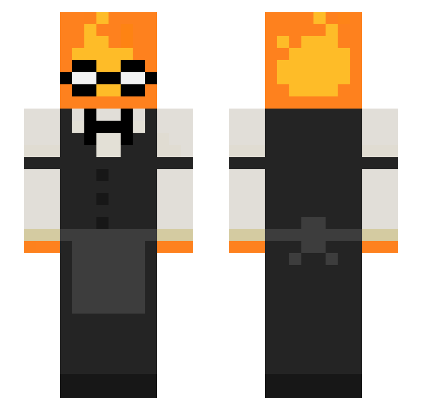 k77729x Minecraft skin, front and back view