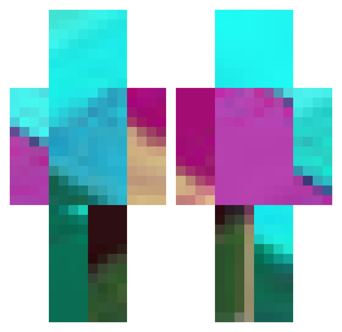 Yrrej_dna_Mot Minecraft skin, front and back view