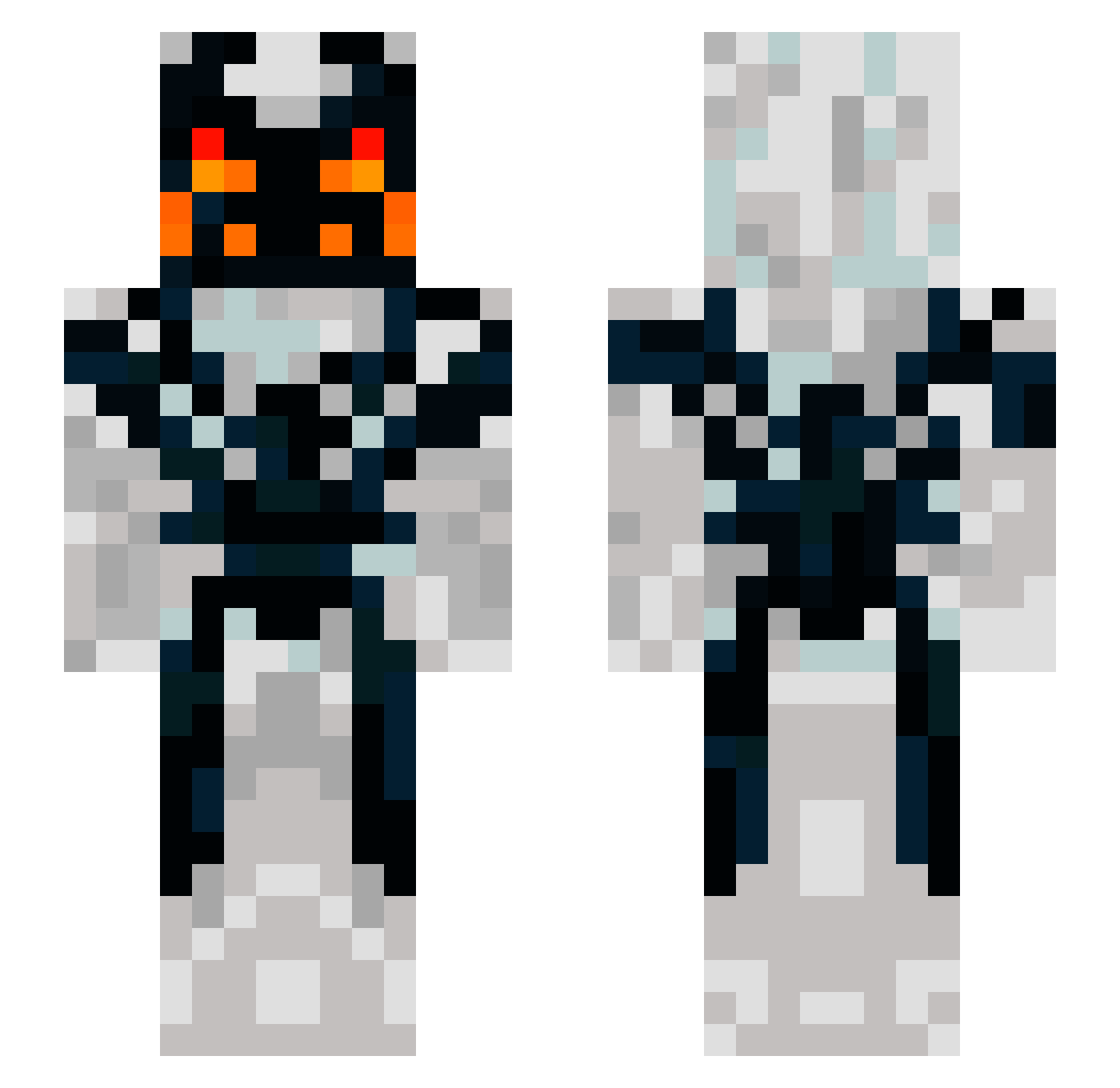 Kubus12q Minecraft skin, front and back view