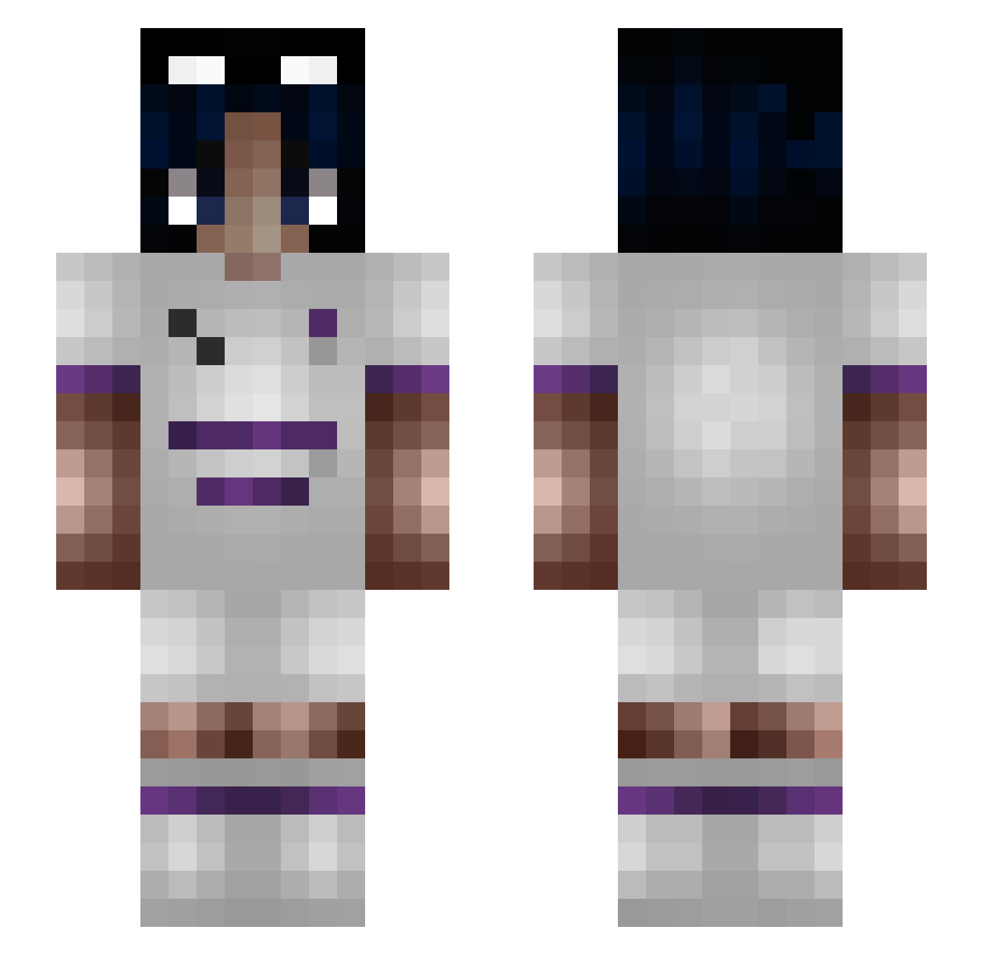 127__ Minecraft skin, front and back view