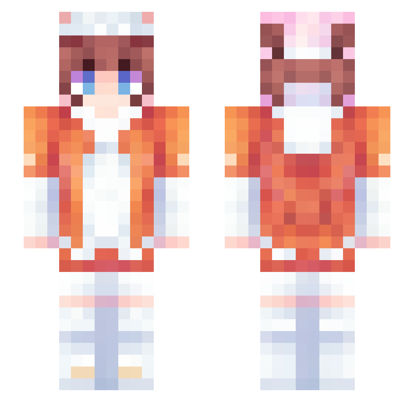 YDXCL Minecraft skin, front and back view
