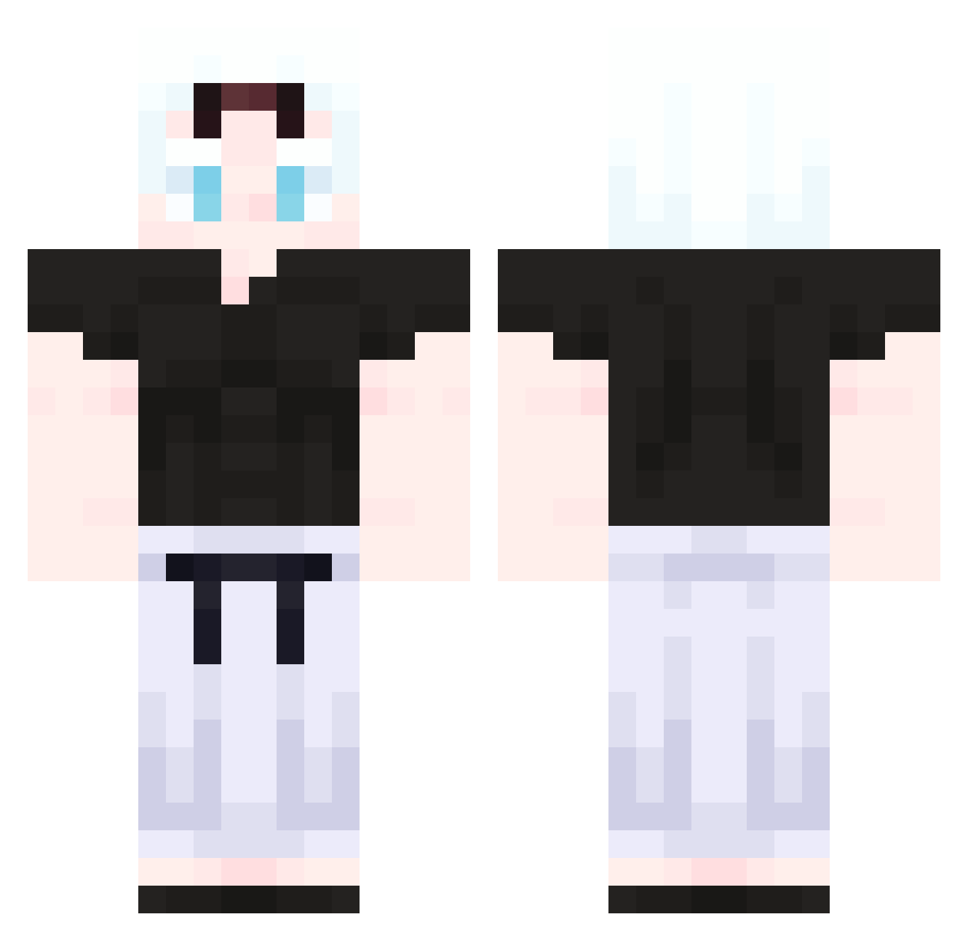 YRB12 Minecraft skin, front and back view