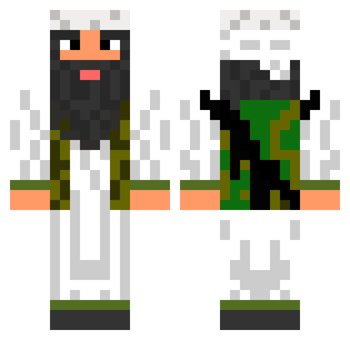 Gyrations Minecraft skin, front and back view