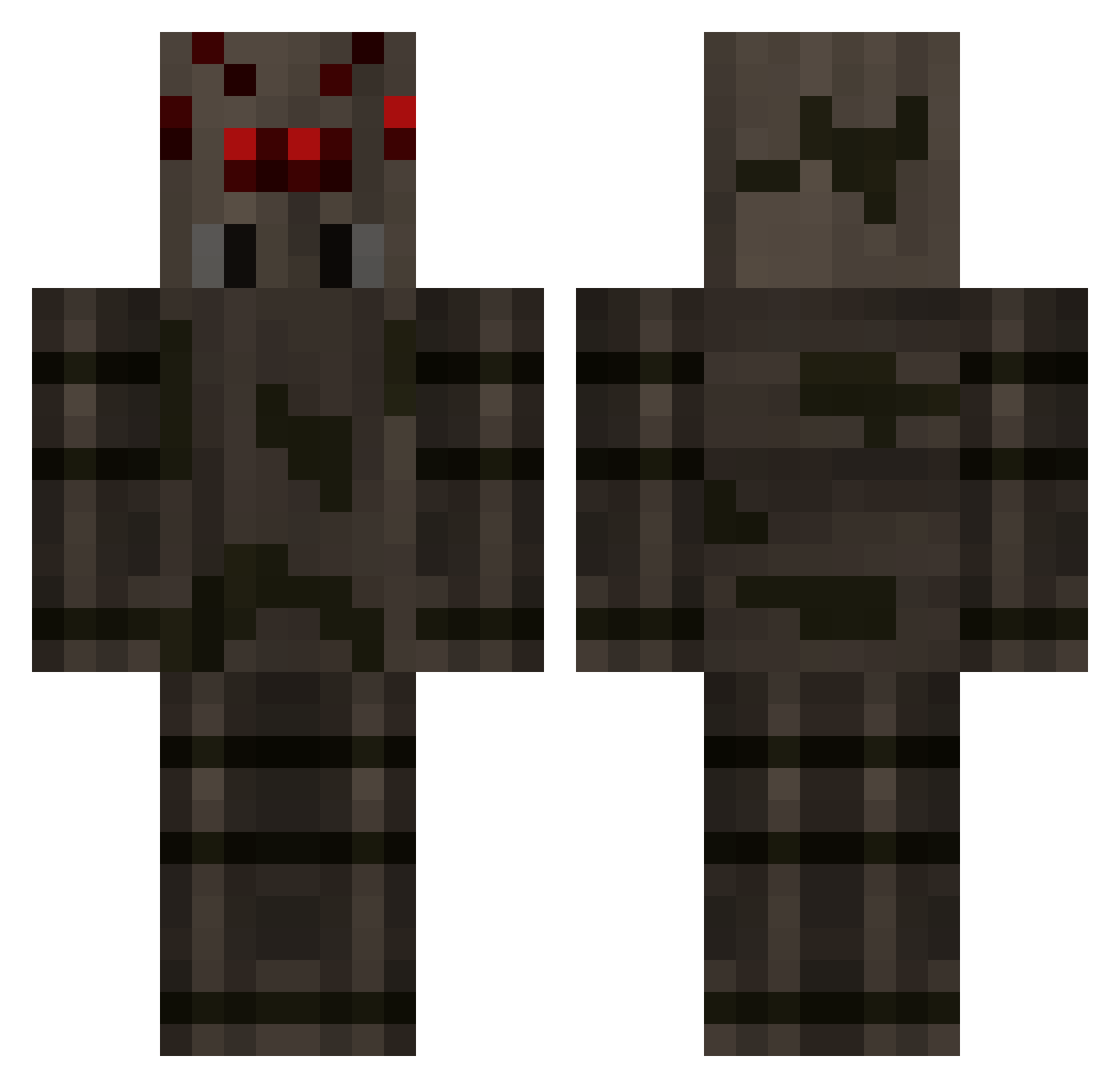 Formaldehyde Minecraft skin, front and back view