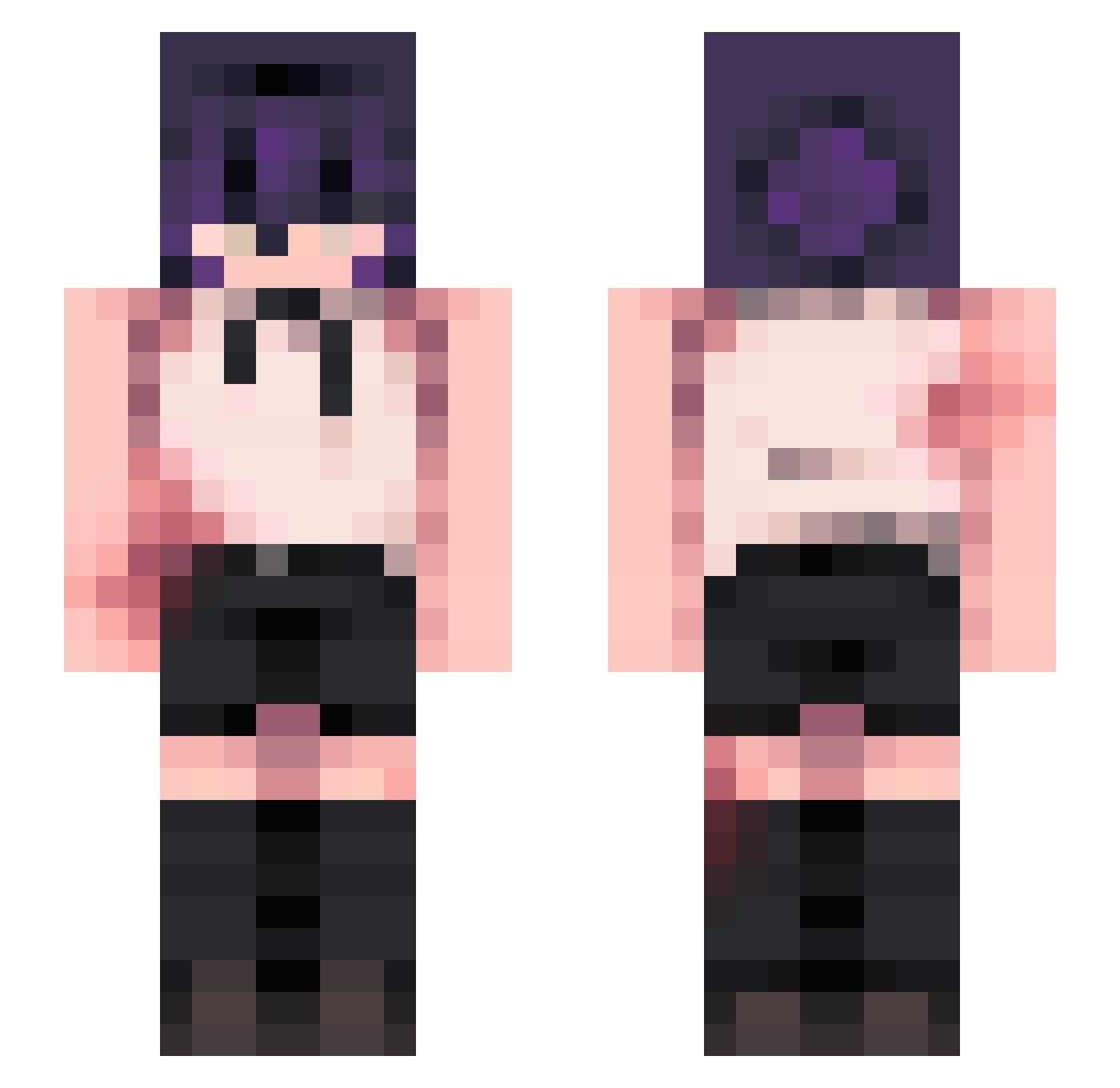 Frogible Minecraft skin, front and back view