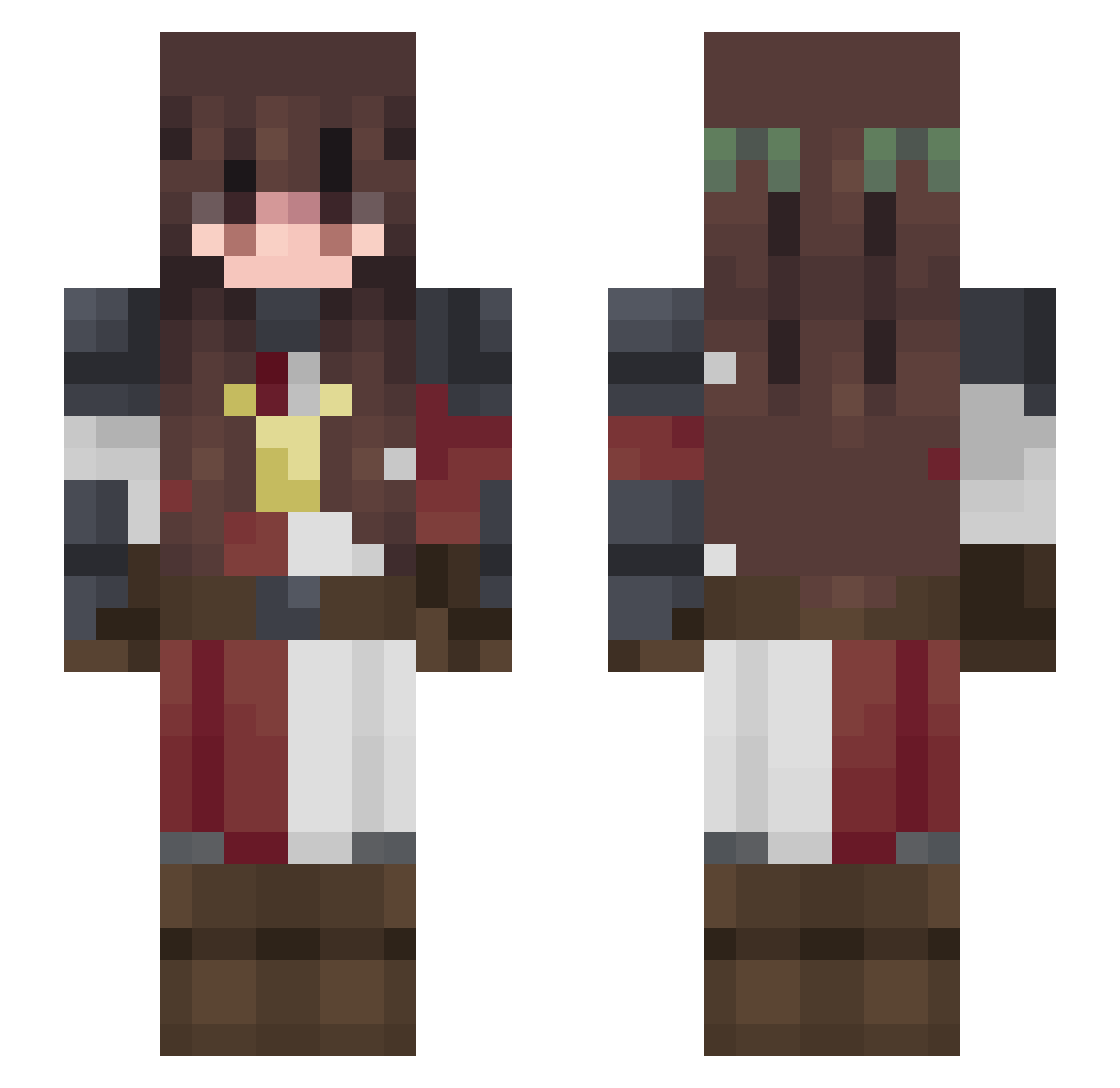 Smiley_McSmiles Minecraft skin, front and back view