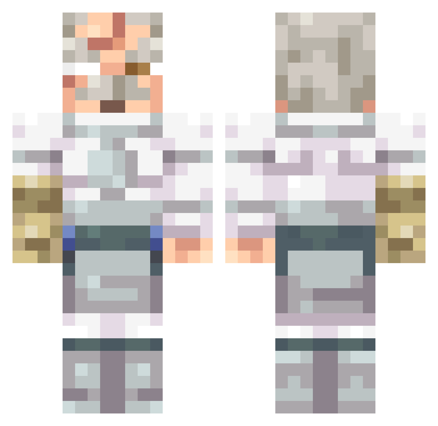 crashigerlp Minecraft skin, front and back view