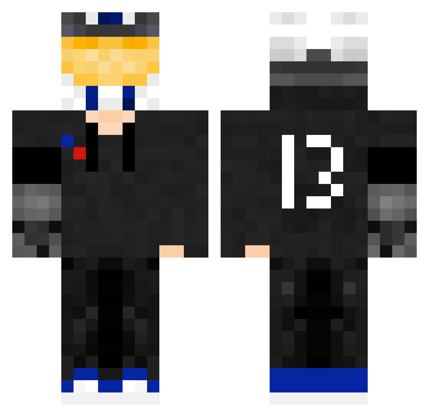 SulfurousBarrel Minecraft skin, front and back view