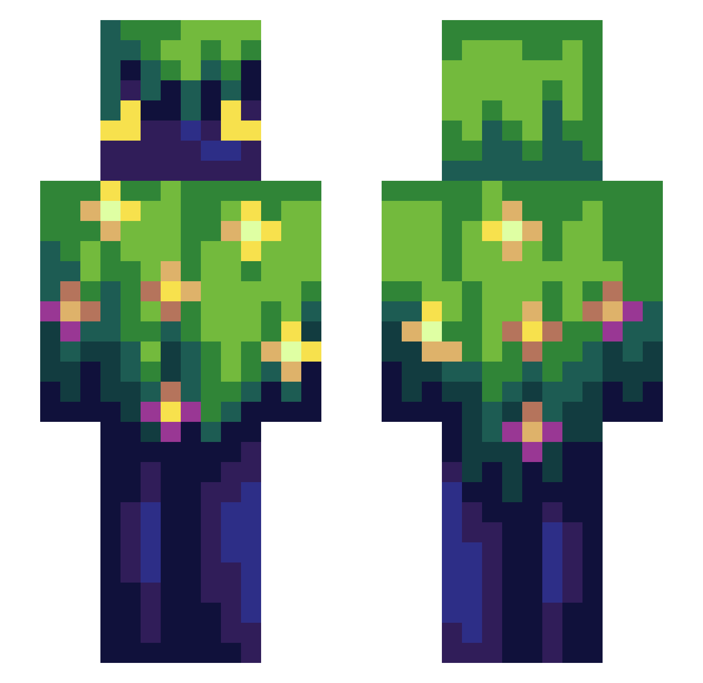 whxll Minecraft skin, front and back view
