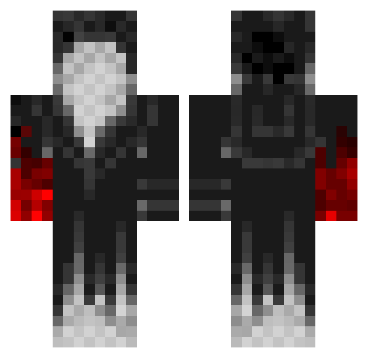 LXAIS Minecraft skin, front and back view
