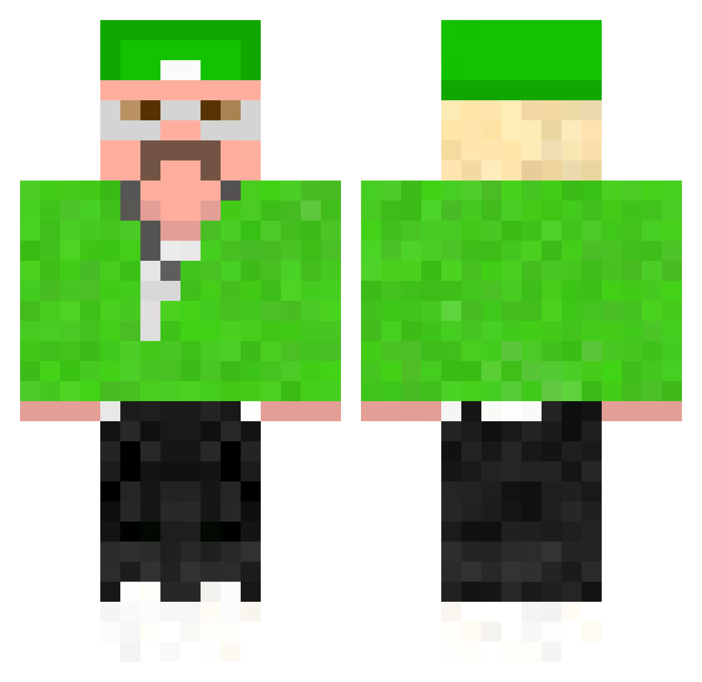PachOoOoO Minecraft skin, front and back view