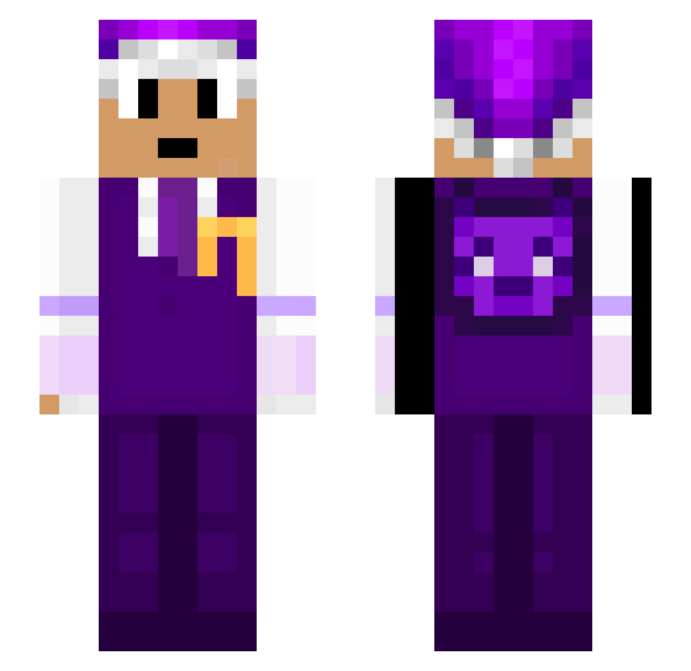 oofmooney Minecraft skin, front and back view