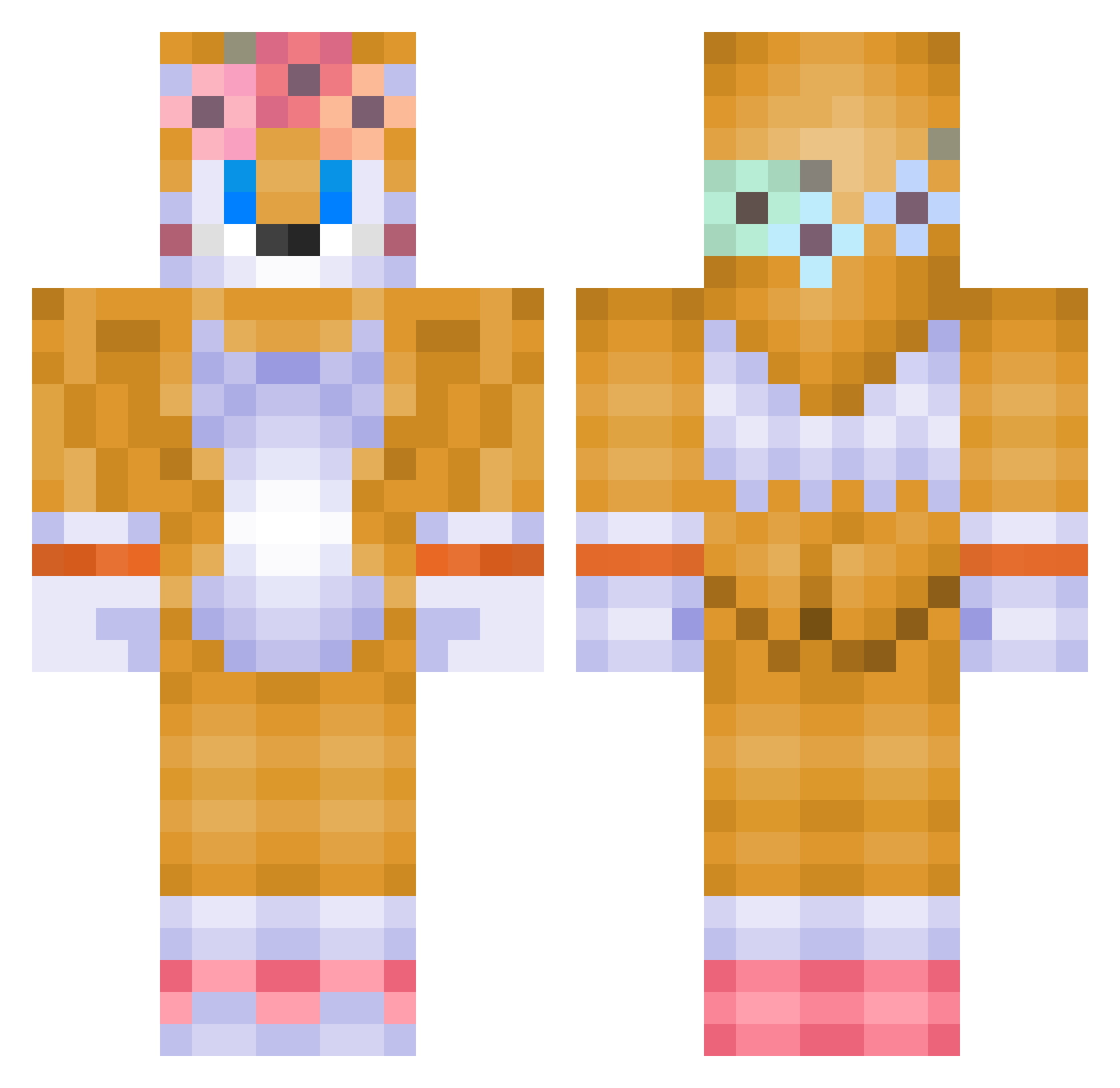 sameshy Minecraft skin, front and back view