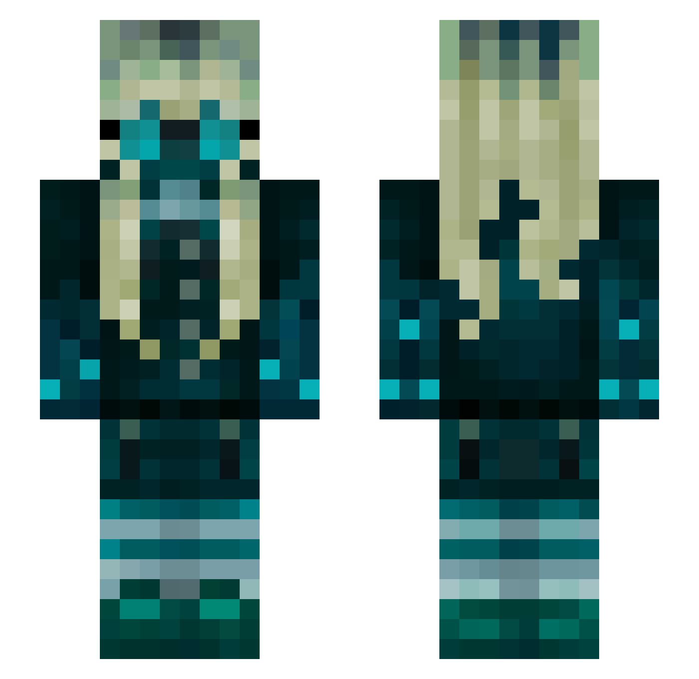OrdinaryAppL Minecraft skin, front and back view