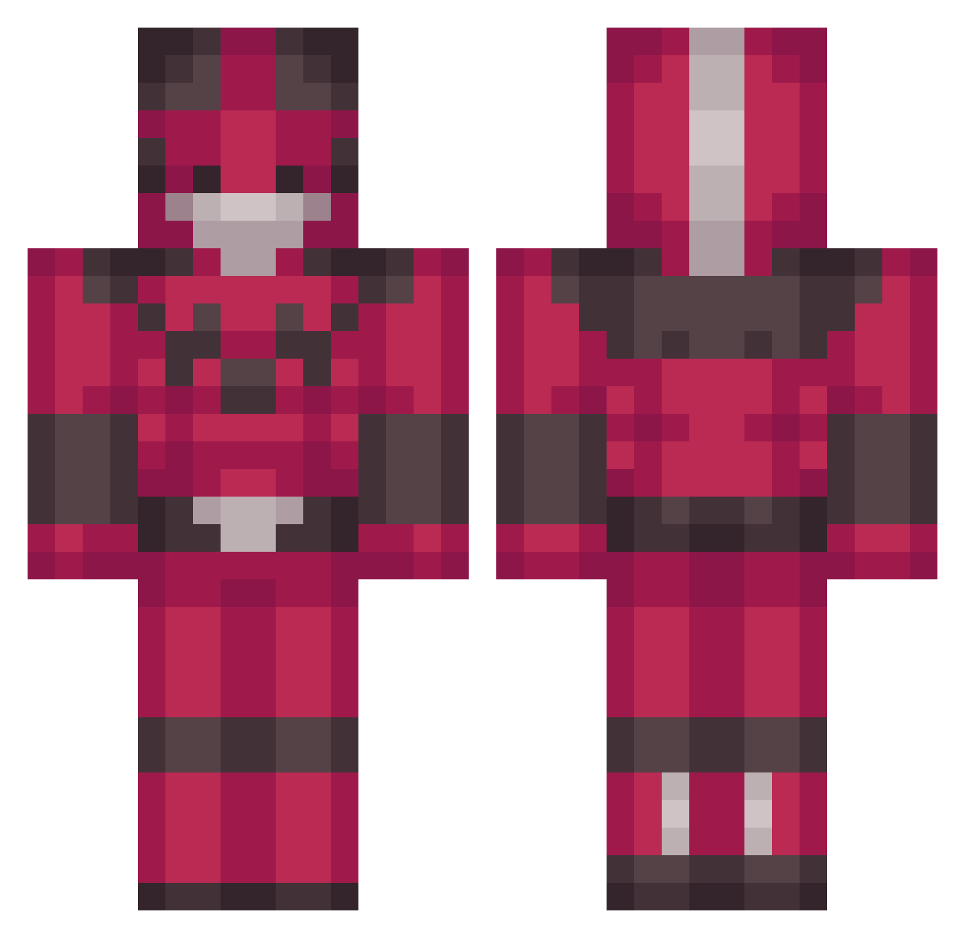 Kutatsu Minecraft skin, front and back view