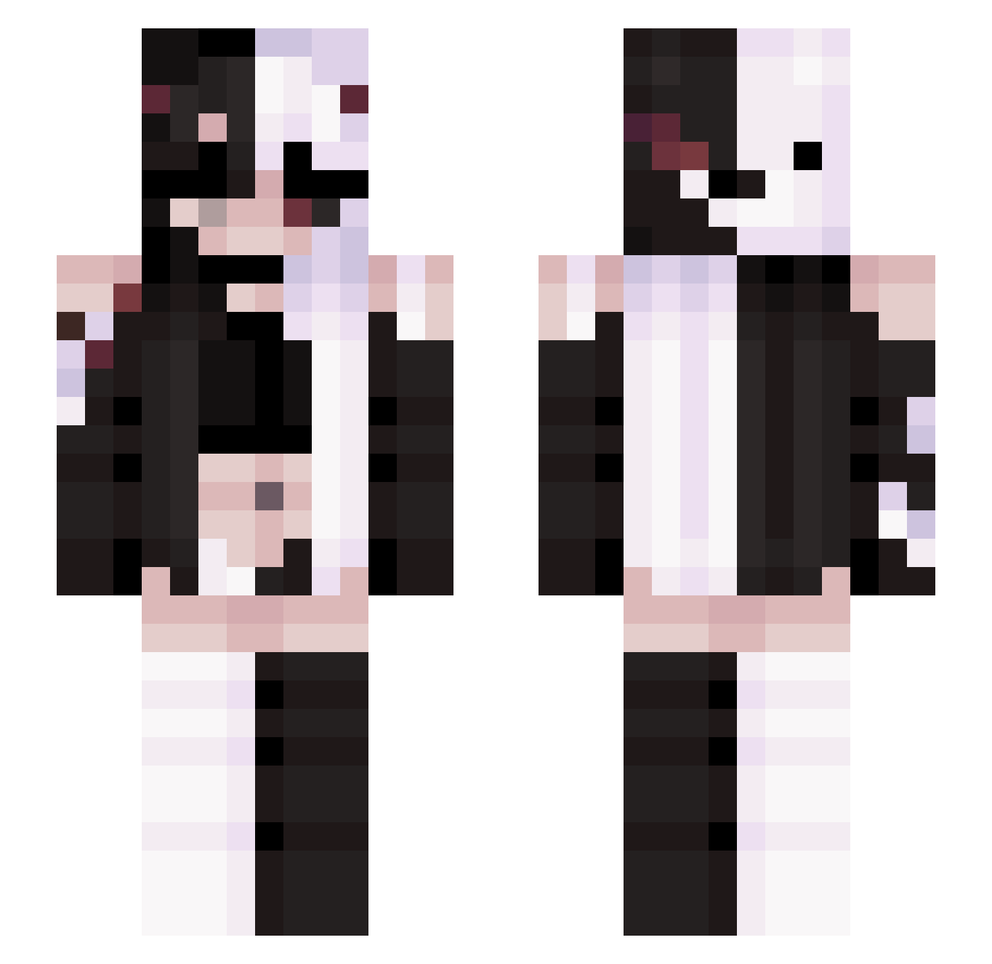 BUTTERVR Minecraft skin, front and back view