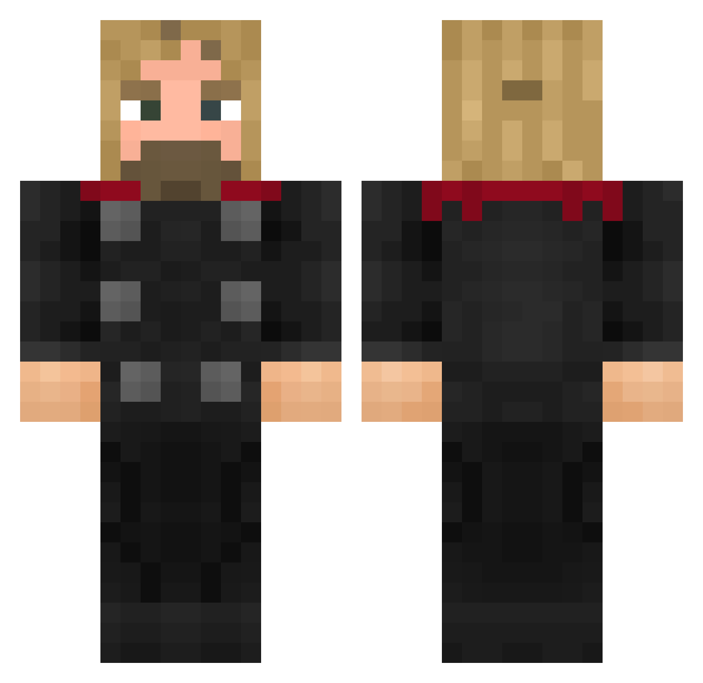 NevGotBands Minecraft skin, front and back view