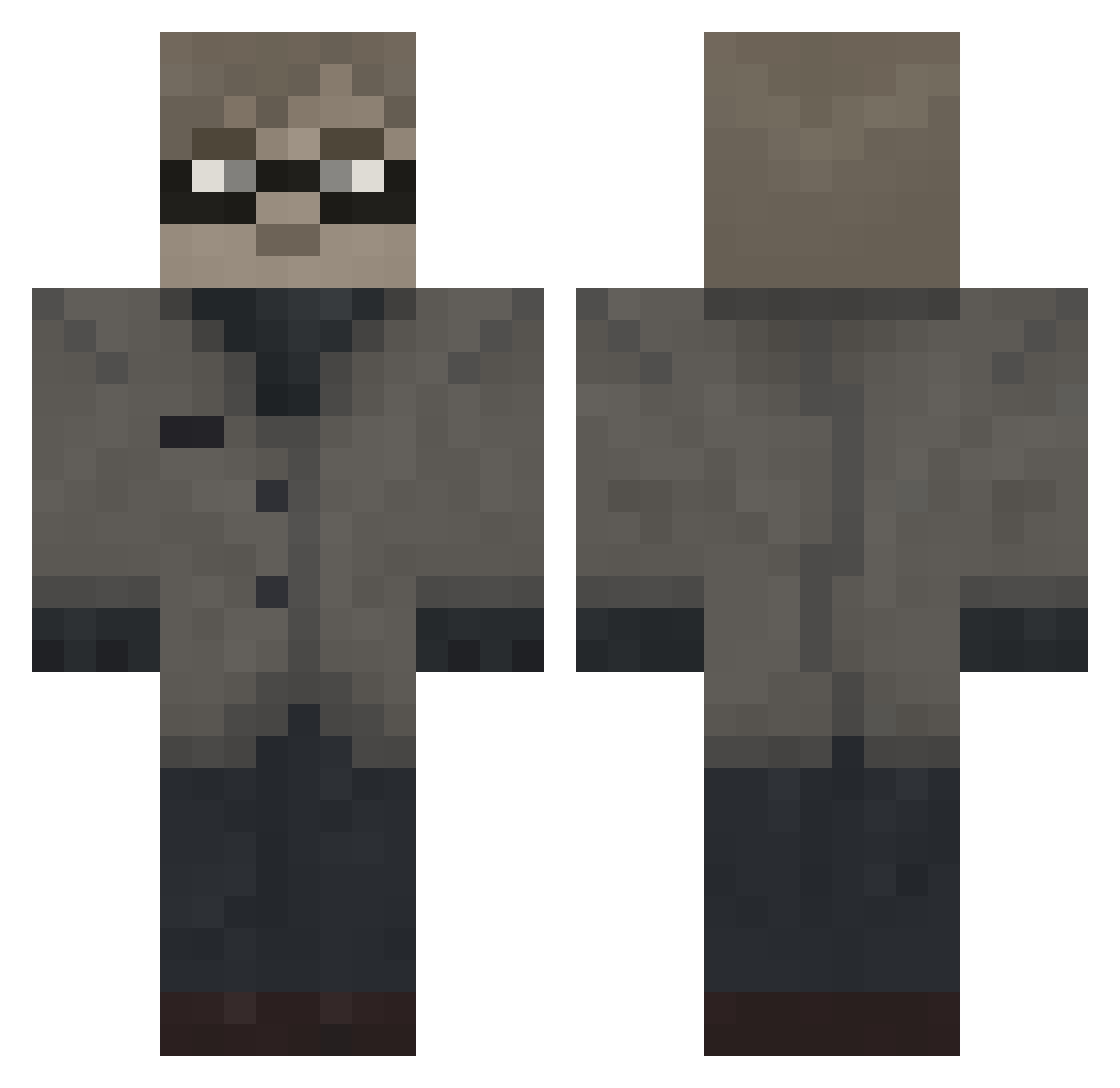 Voidz5 Minecraft skin, front and back view