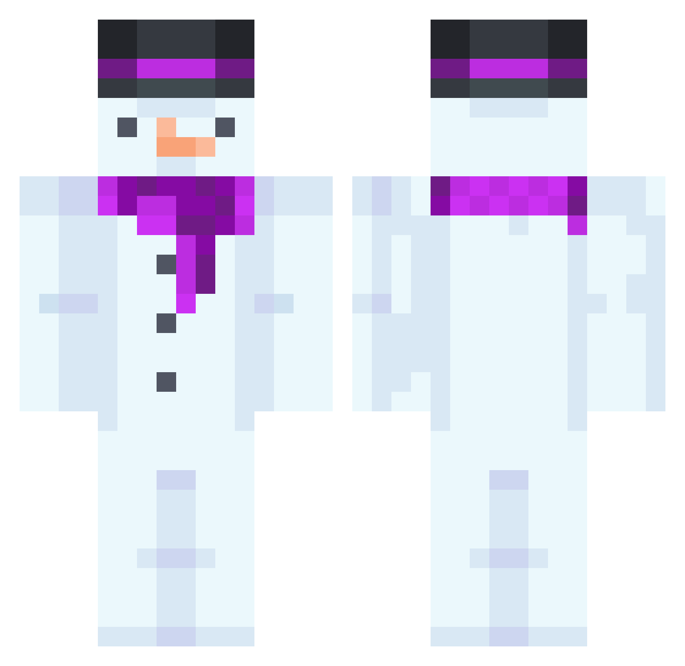 MakaNPC12 Minecraft skin, front and back view