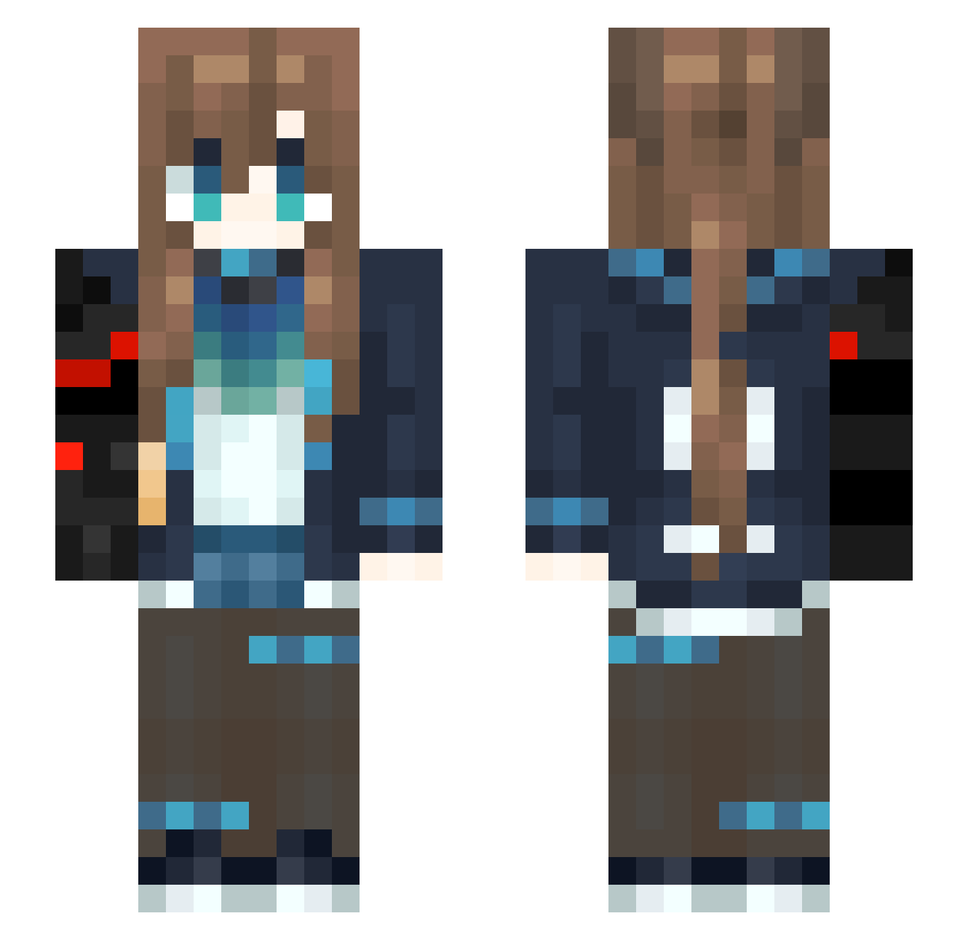 Spook12 Minecraft skin, front and back view