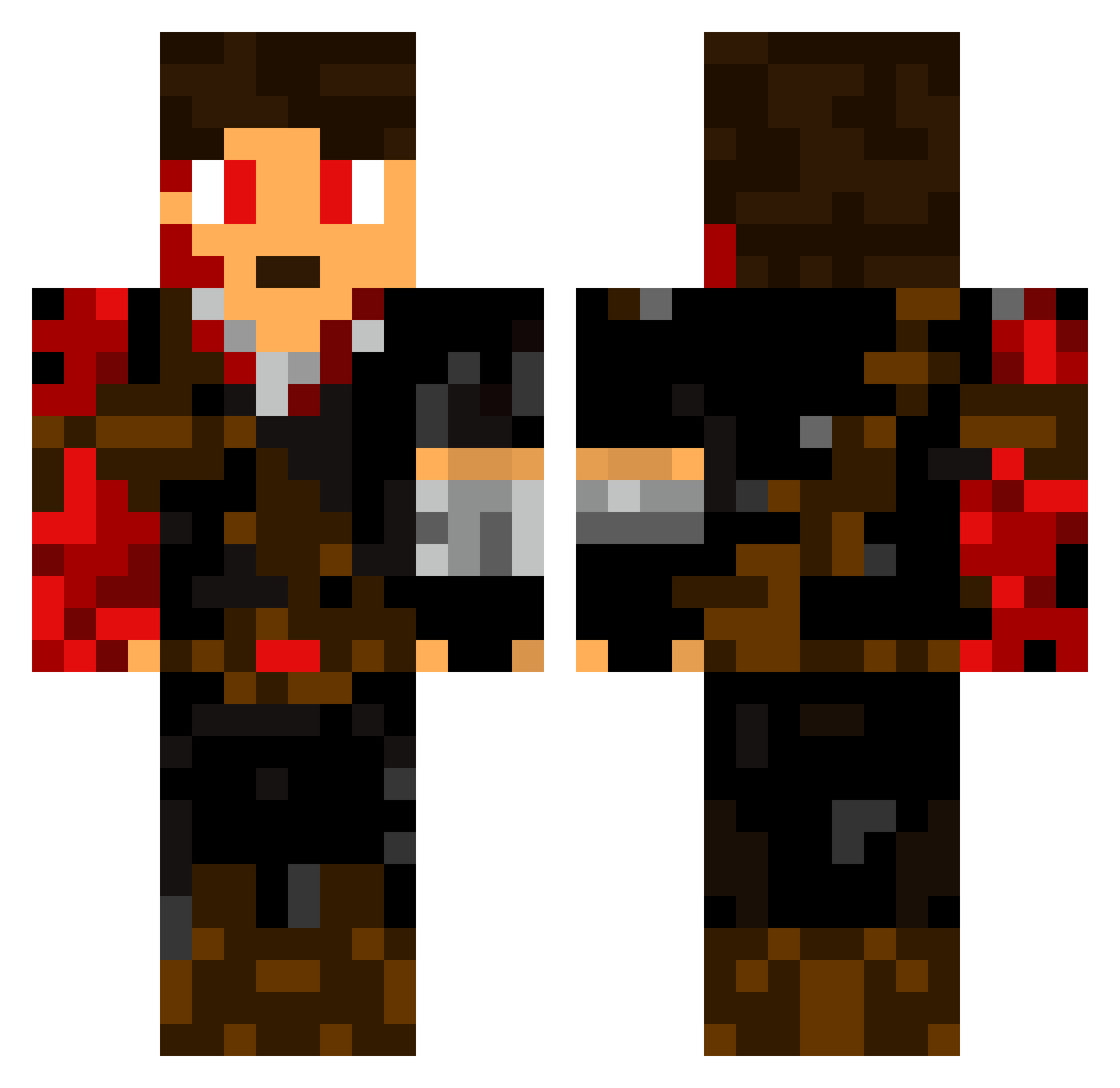 Exety2356 Minecraft skin, front and back view