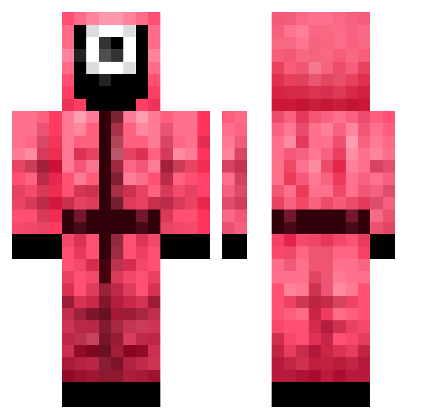 Akustisk Minecraft skin, front and back view