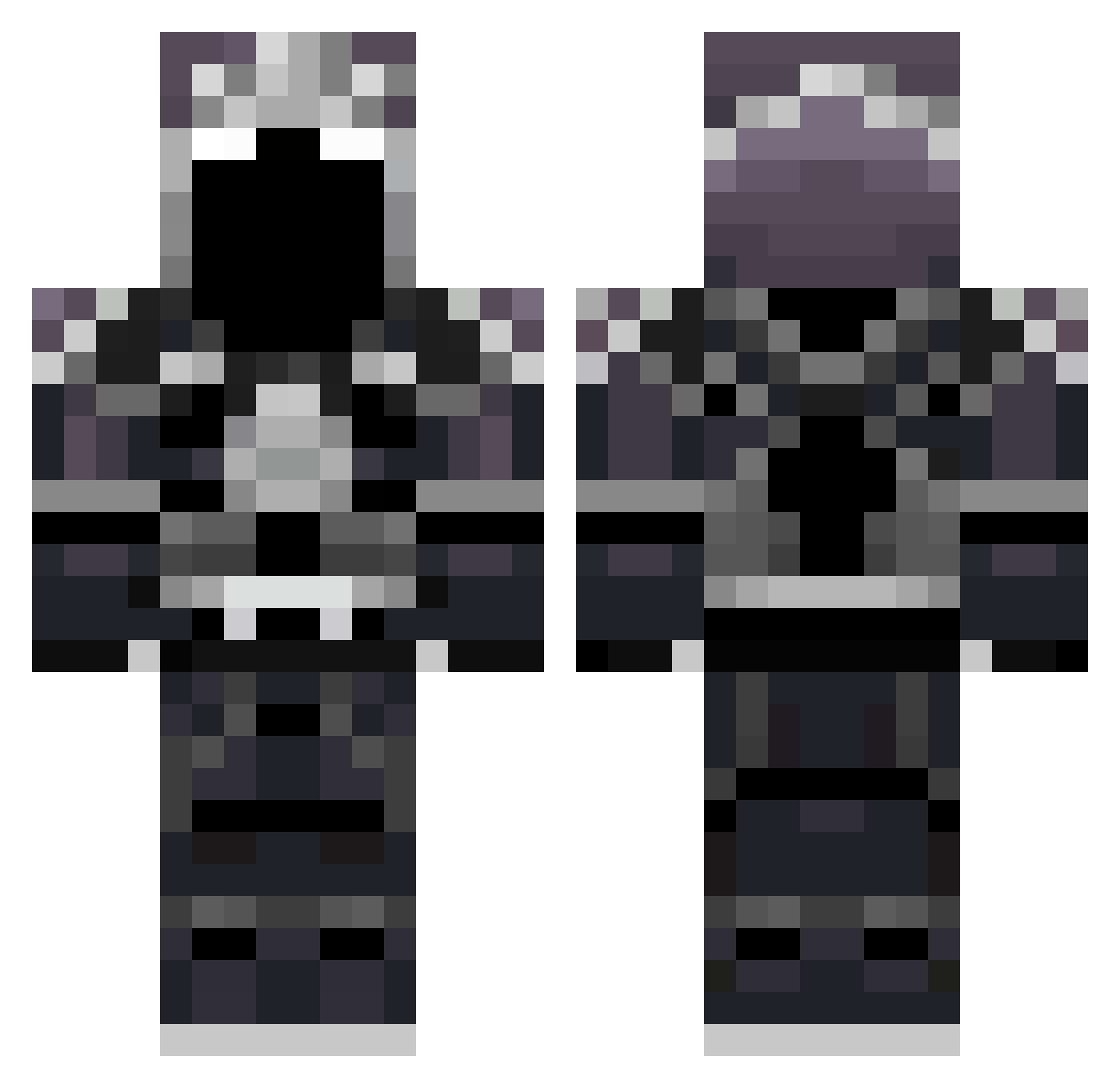 Submerged Minecraft skin, front and back view